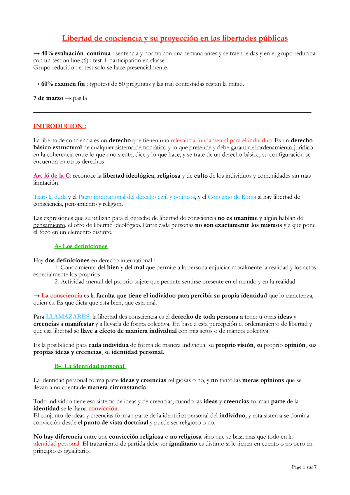 Libertad DE Concienca Y SU Proyeccion En Las Libertades Publicas - 28 ...