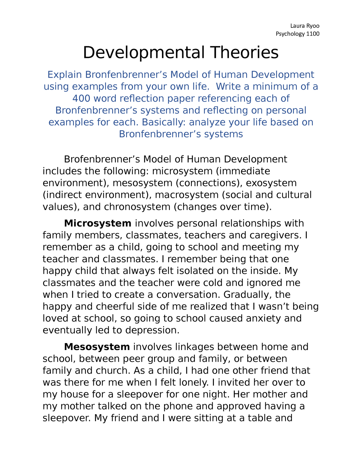 research paper about developmental theory