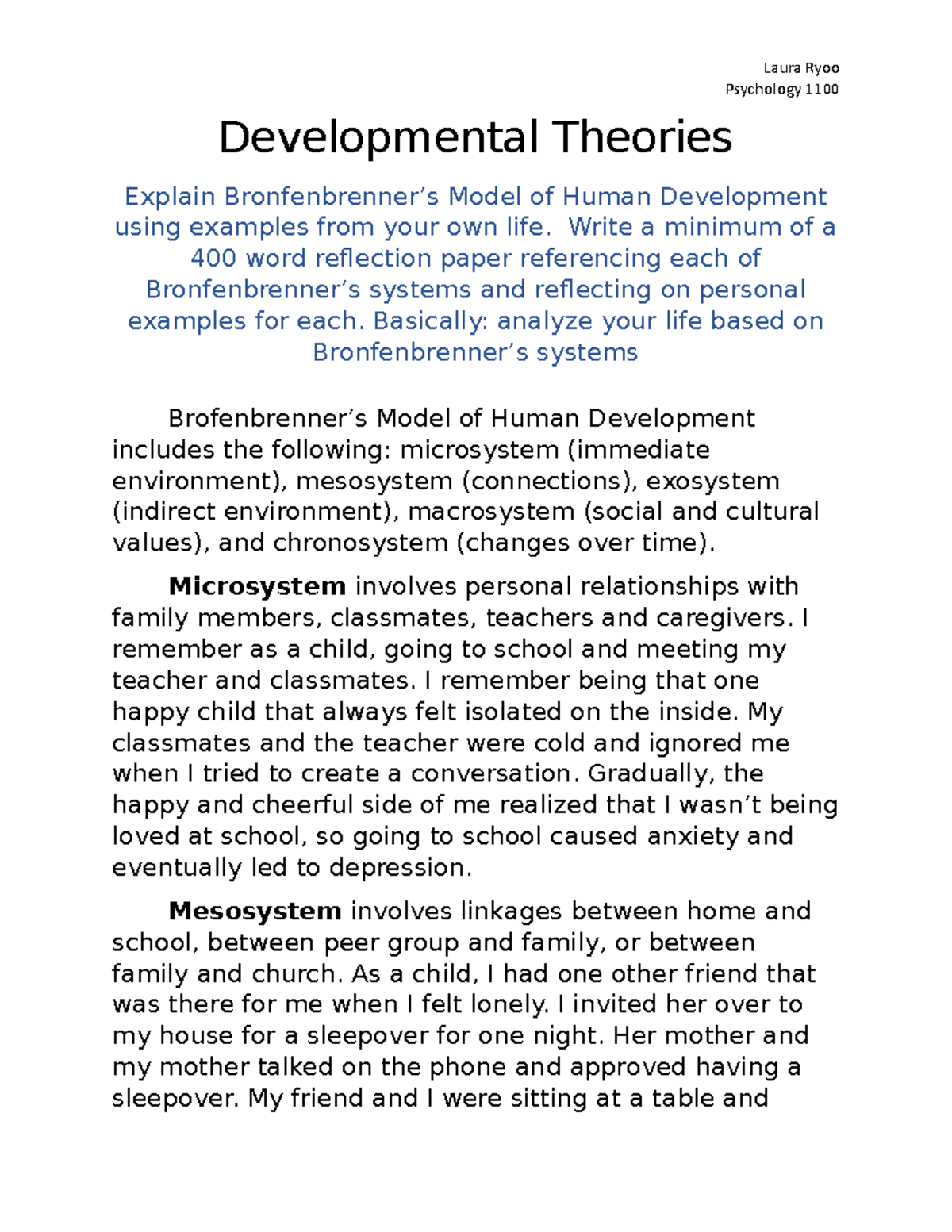 developmental theory research paper