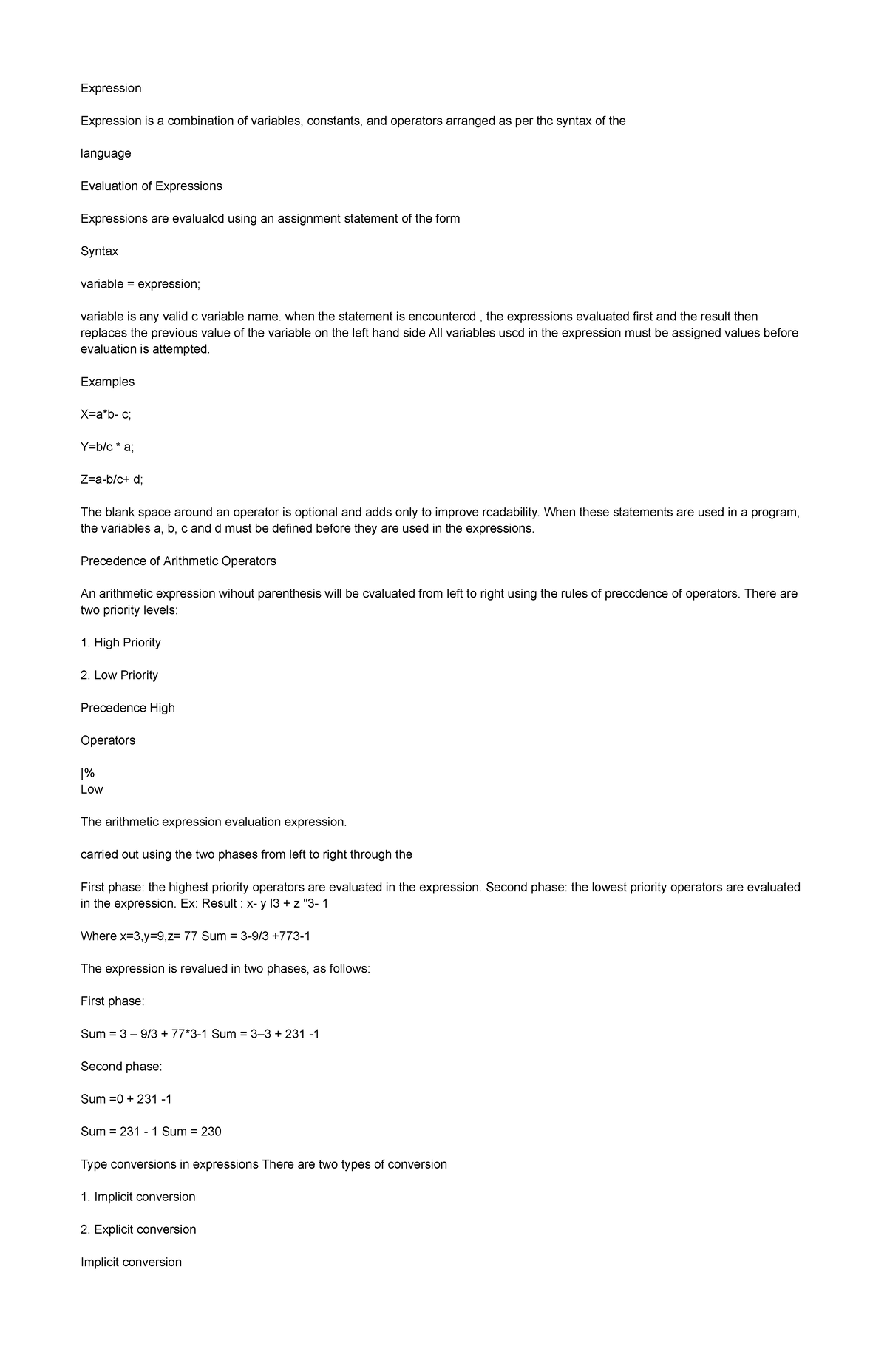Untitled document - Pdf - Expression Expression is a combination of ...