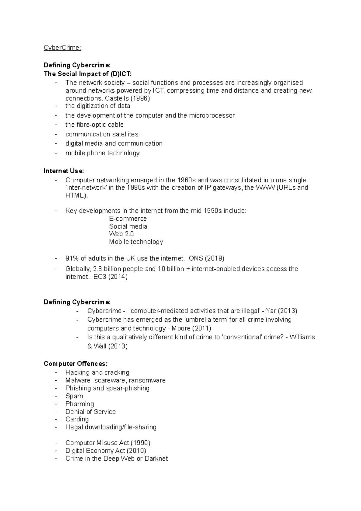 21 - Cyber Crime - Lecture notes 21 - CyberCrime: Defining Cybercrime ...