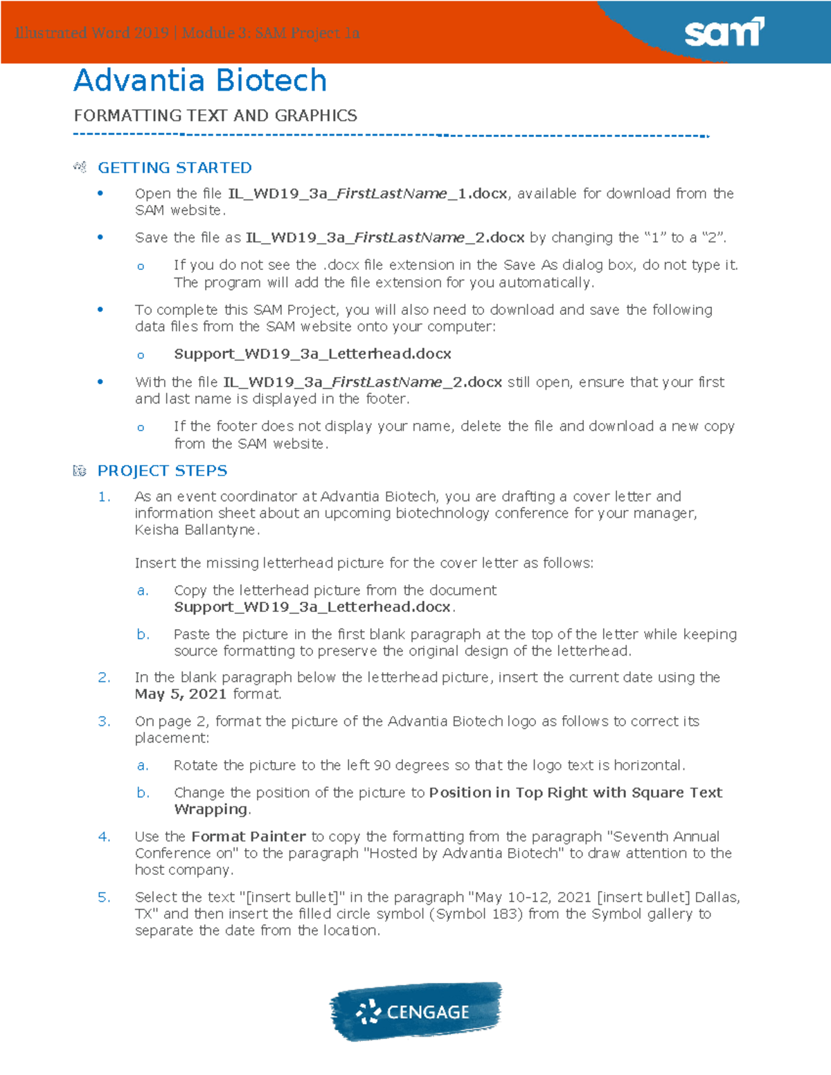 Instructions IL WD19 3a - Advantia Biotech FORMATTING TEXT AND GRAPHICS ...