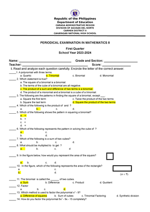 Summative TEST IN Mapeh 5 - SUMMATIVE TEST IN MAPEH NAME ...