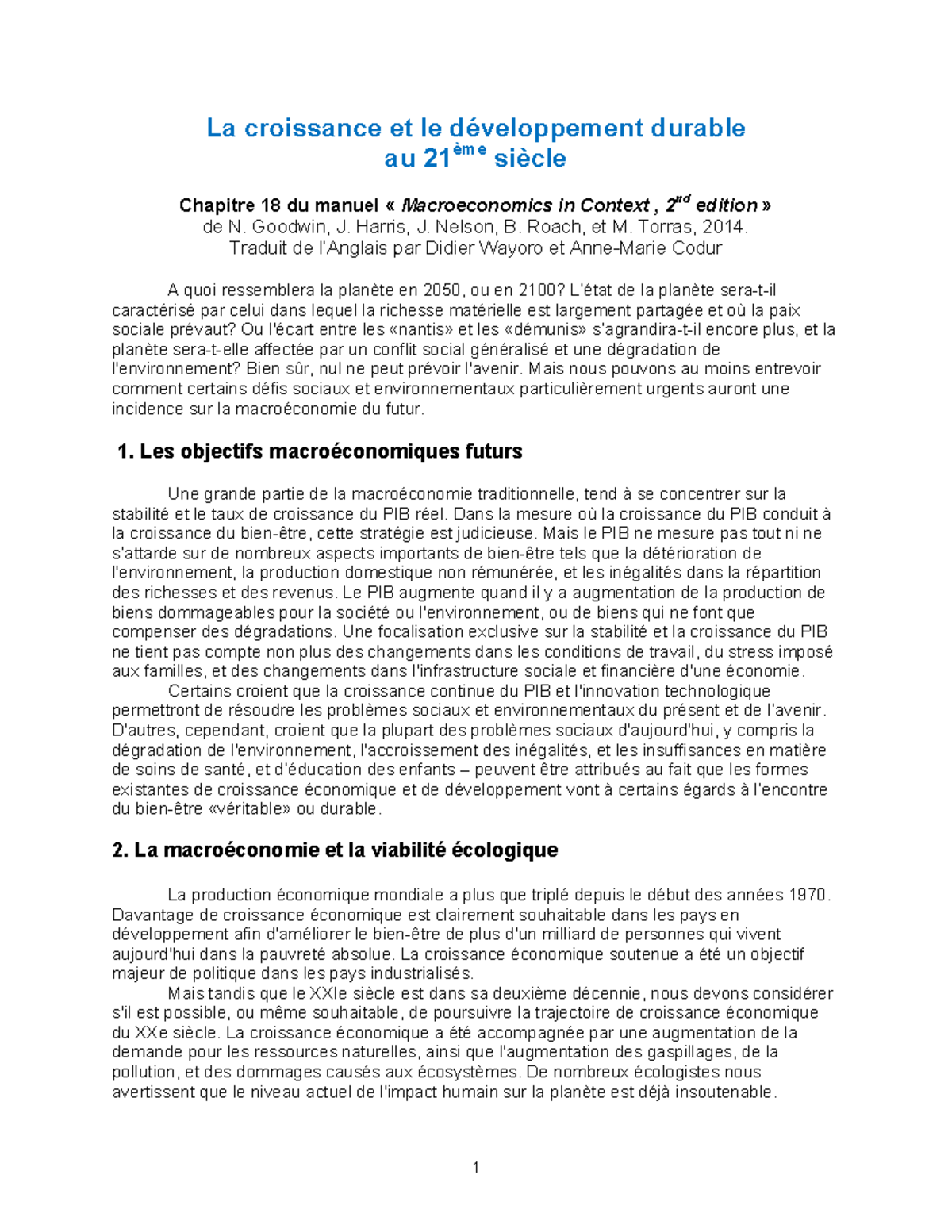MAC 2e Chapter 18 French - La croissance et le développement durable au ...