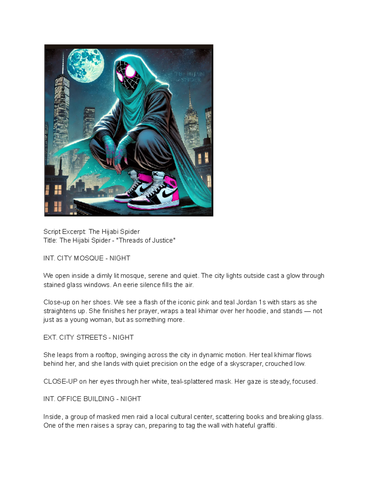 Script Excerpt The Hijabi Spider - Script Excerpt: The Hijabi Spider ...
