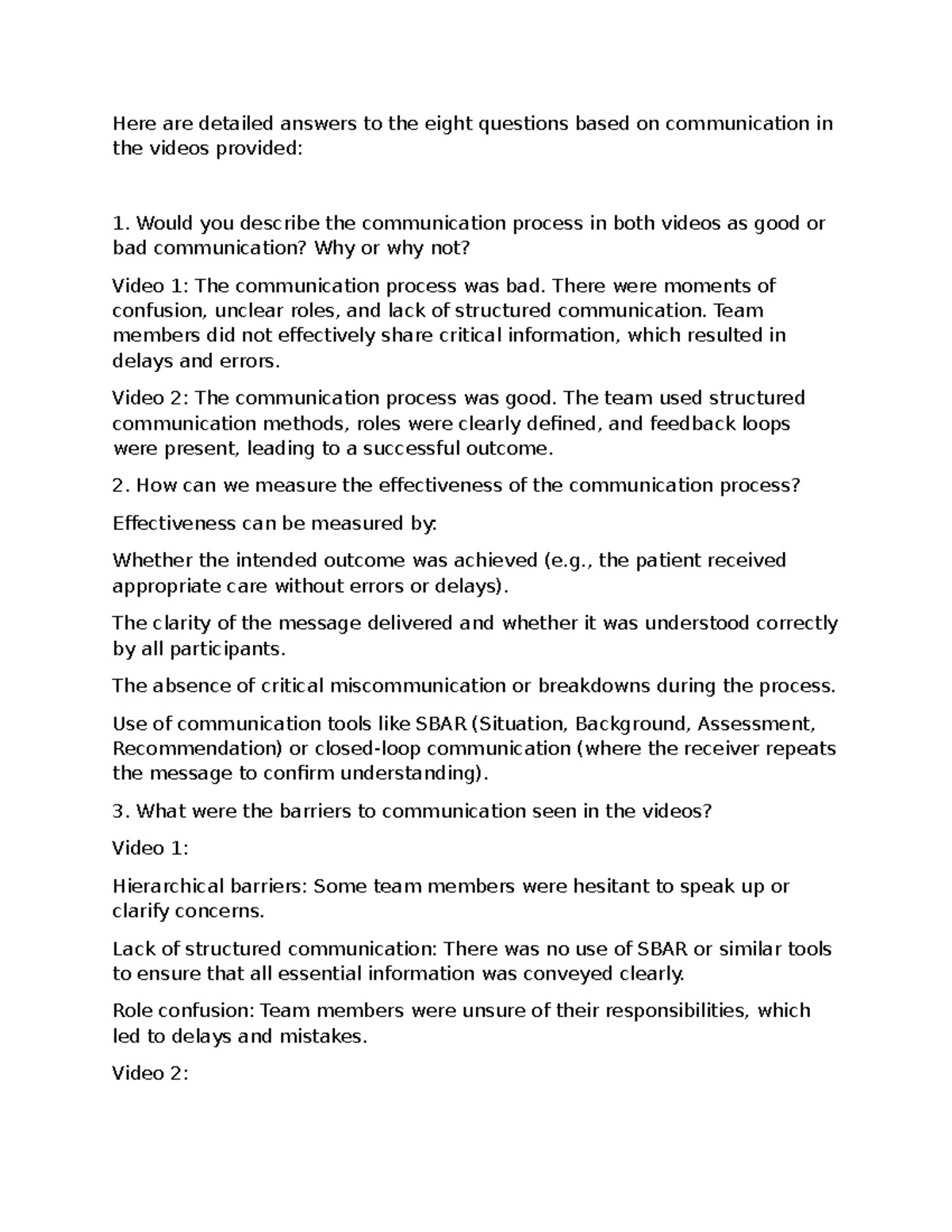 Groups - Here are detailed answers to the eight questions based on ...
