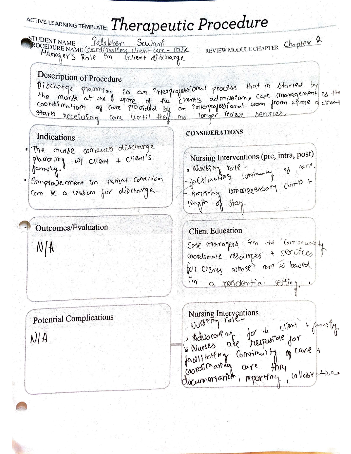Case manager's role in client discharge - NUR210 - Studocu