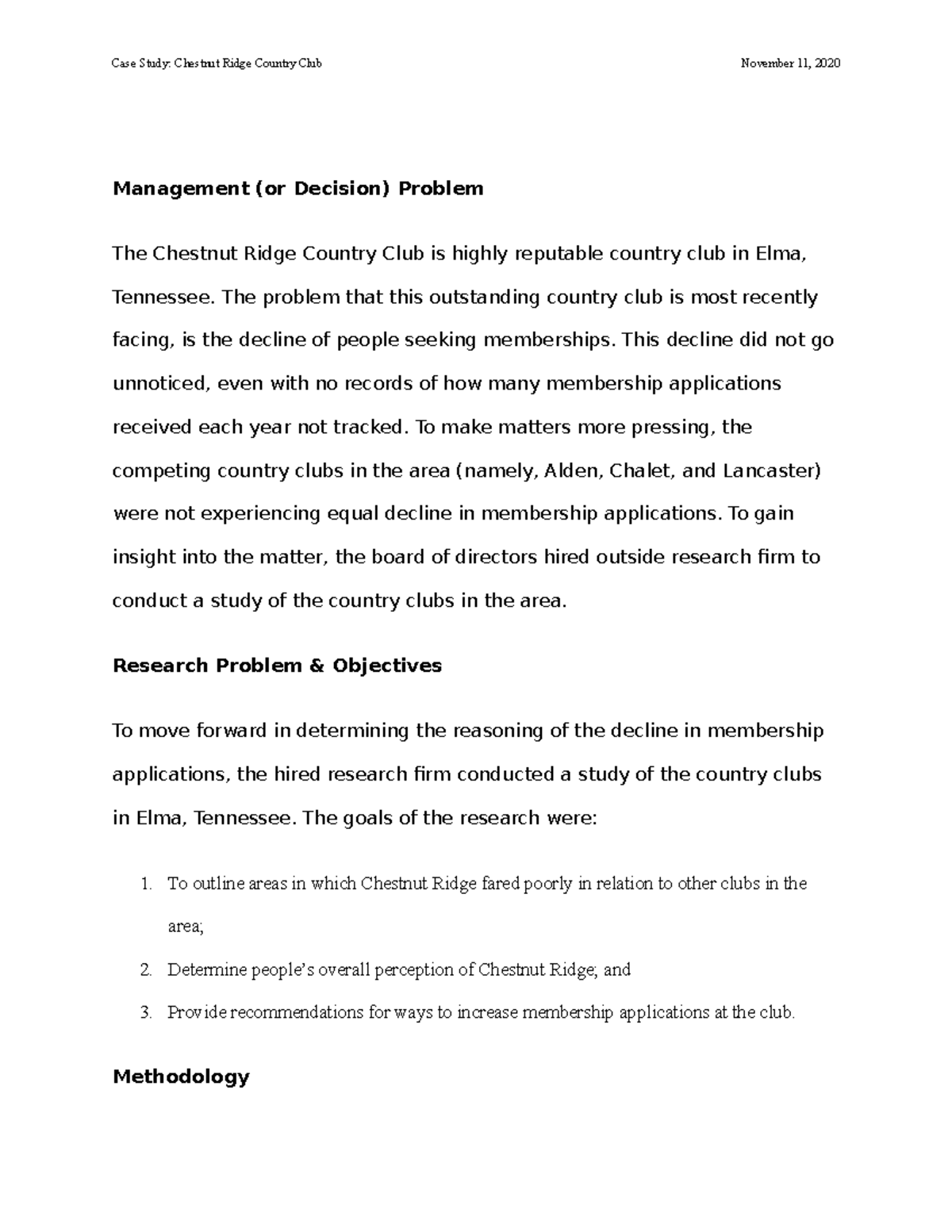 Chestnut ridge case essay example 03 picture