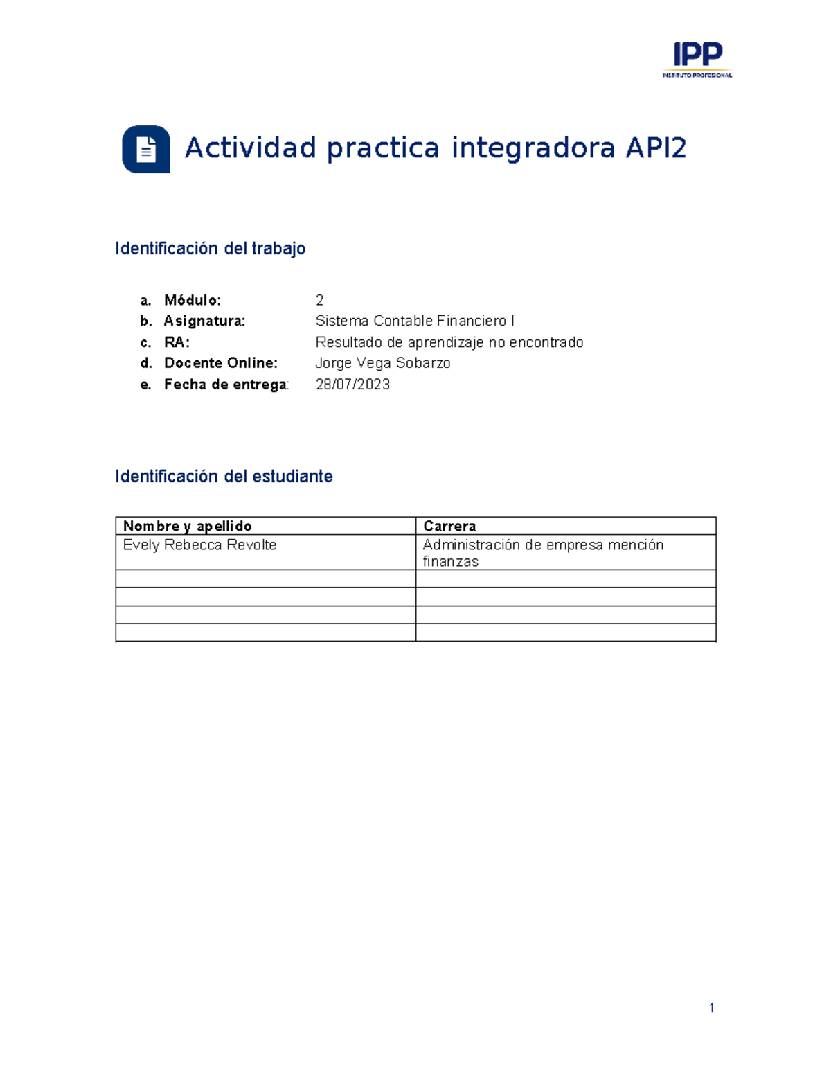 Evely Revolte Sistema Contable Financiero M2 API2 - Actividad Practica ...