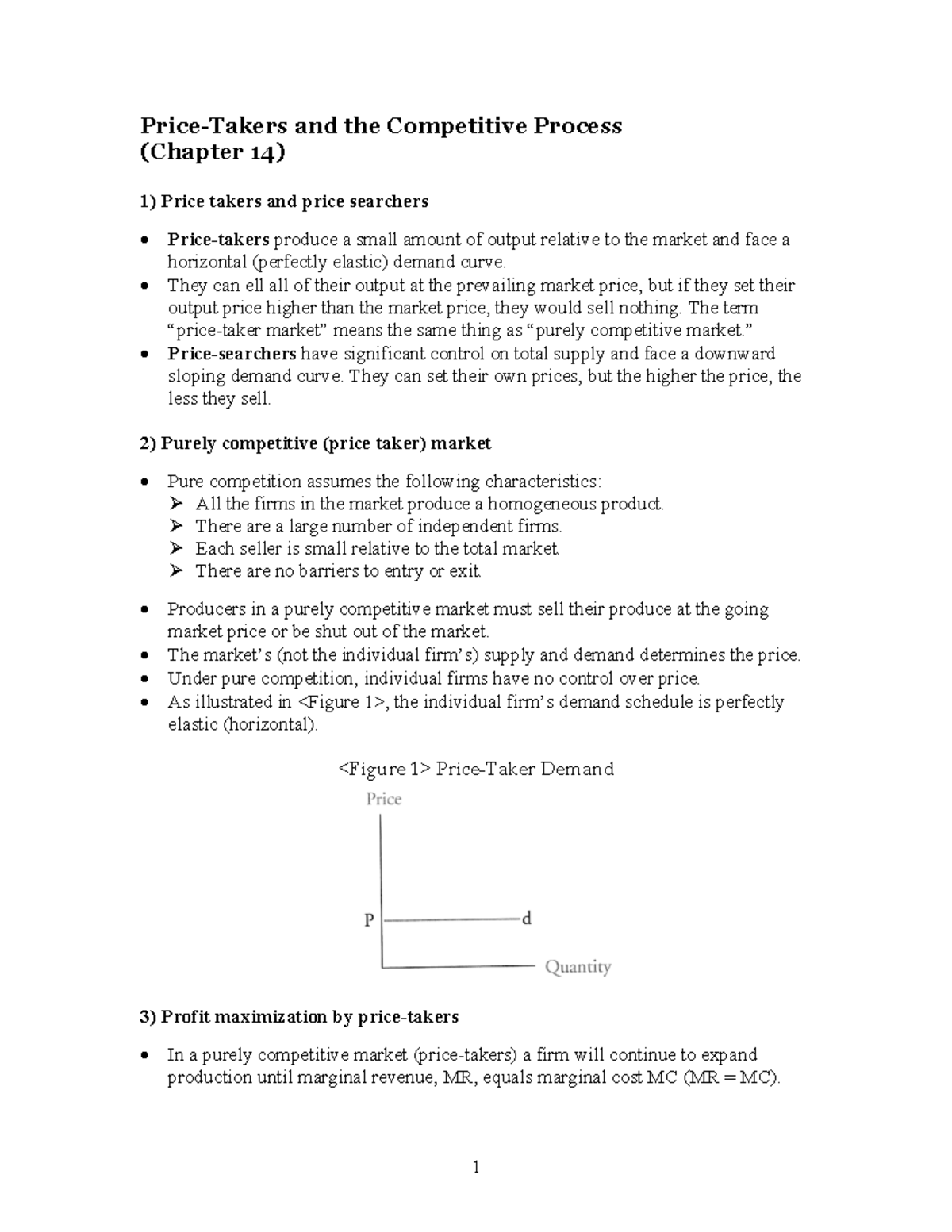 Microeconomics - Chapter 14 - Group Activity - Price-Takers And The ...