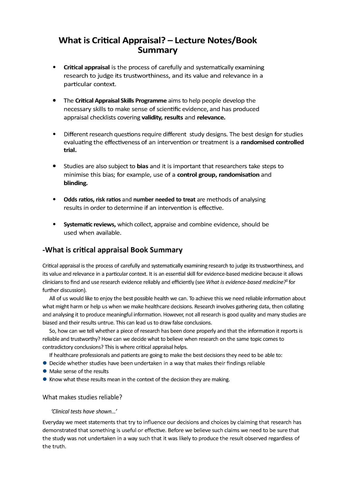 what-is-critical-appraisal-the-critical-appraisal-skills-programme