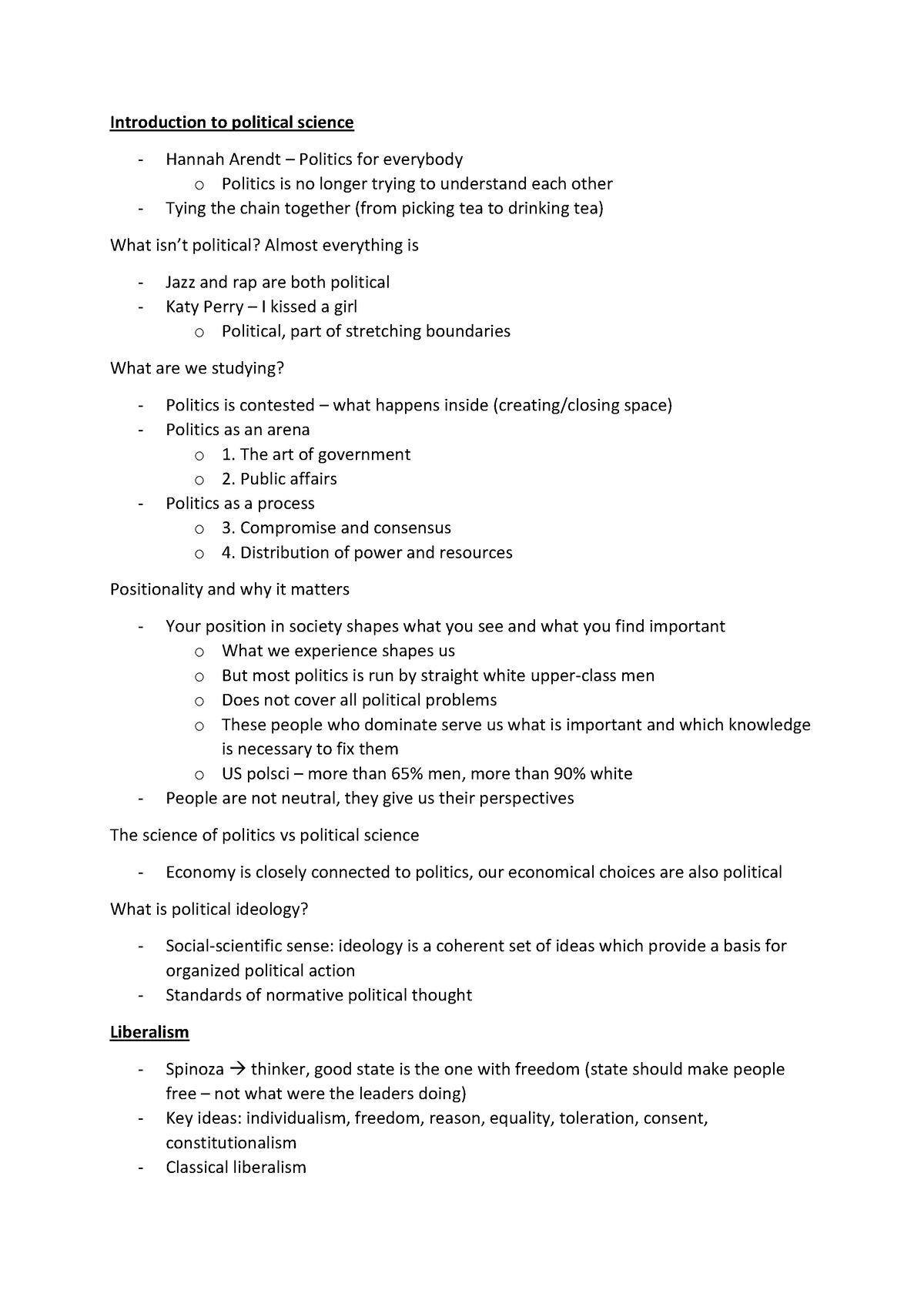 Ipol-lecture 1 - Introduction to Political science lecture notes ...