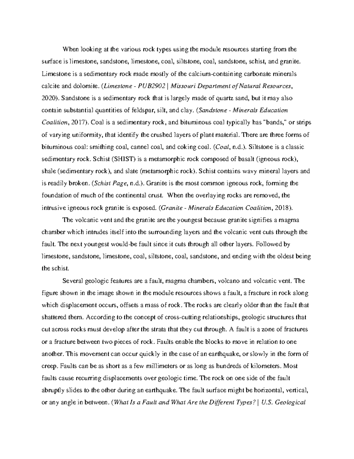 PHY 2-2 Milestone 1 Geological Analysis - When looking at the various ...