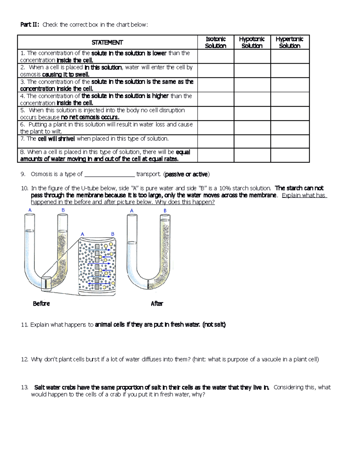 osmosis homework worksheet answers