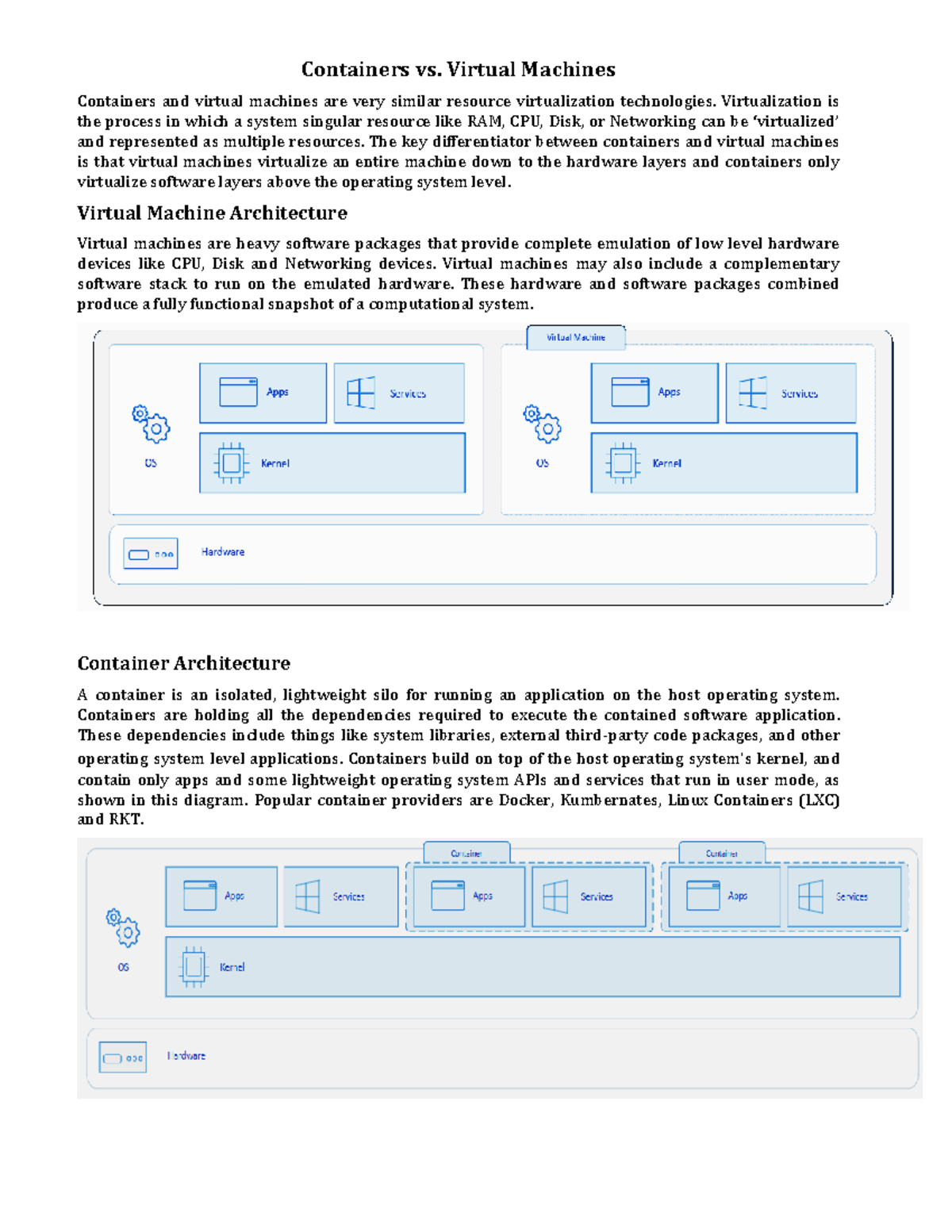 Containers vs VM - Containers vs. Virtual Machines Containers and ...