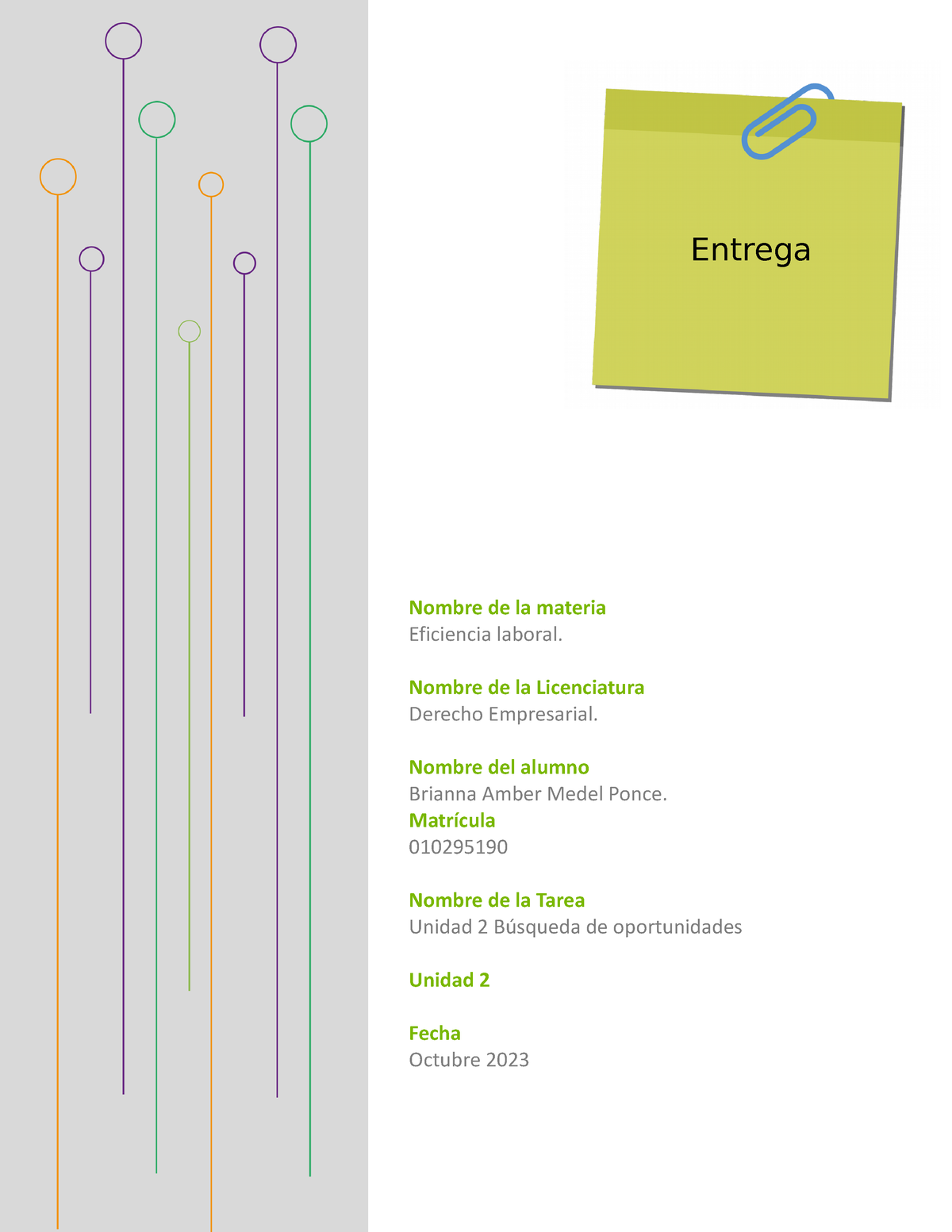 Actividad 2 Eficiencia Laboral - Nombre De La Materia Eficiencia ...