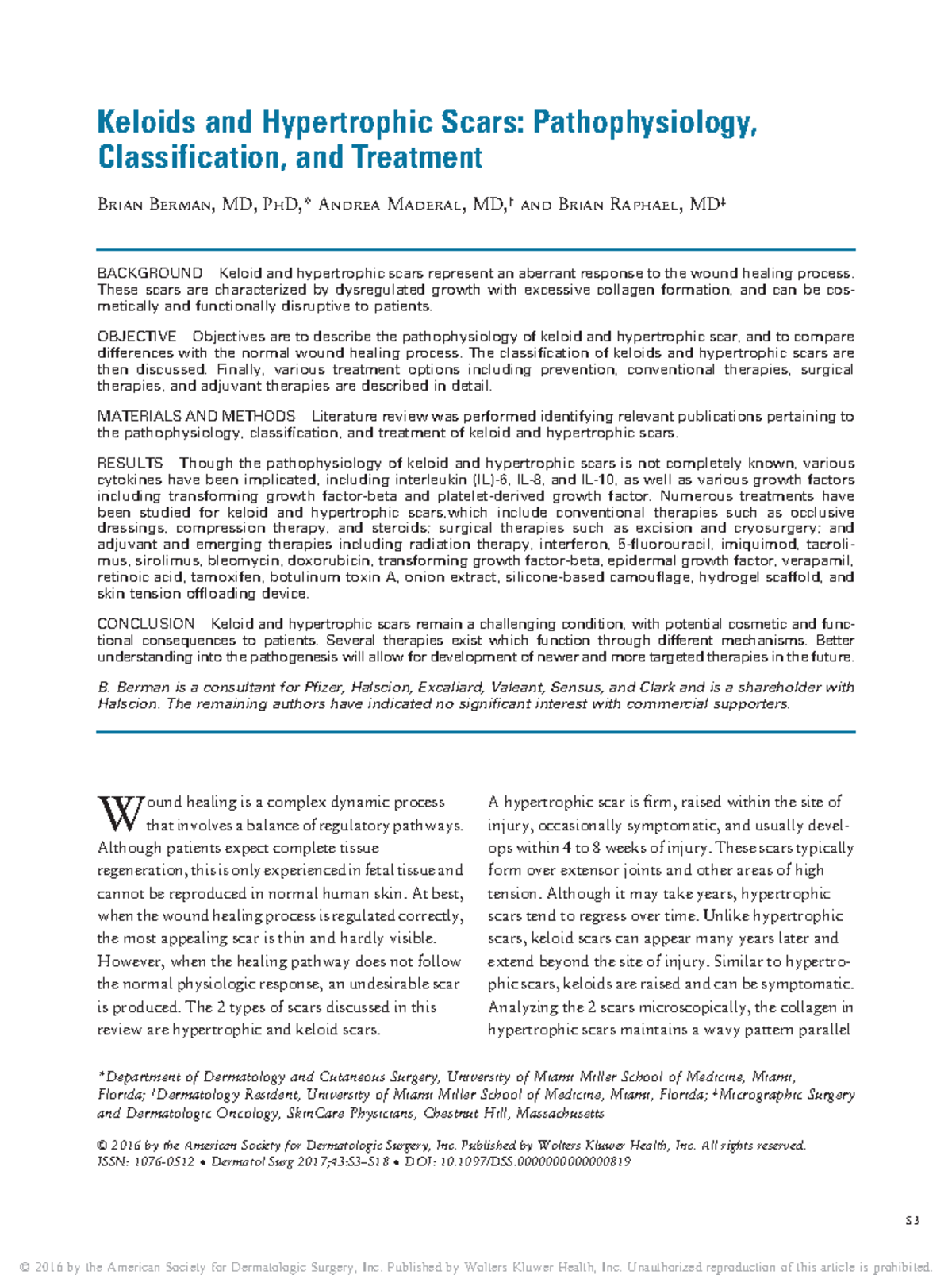 5. Keloids and Hypertrophic Scars Pathophysiology, Classification, and ...