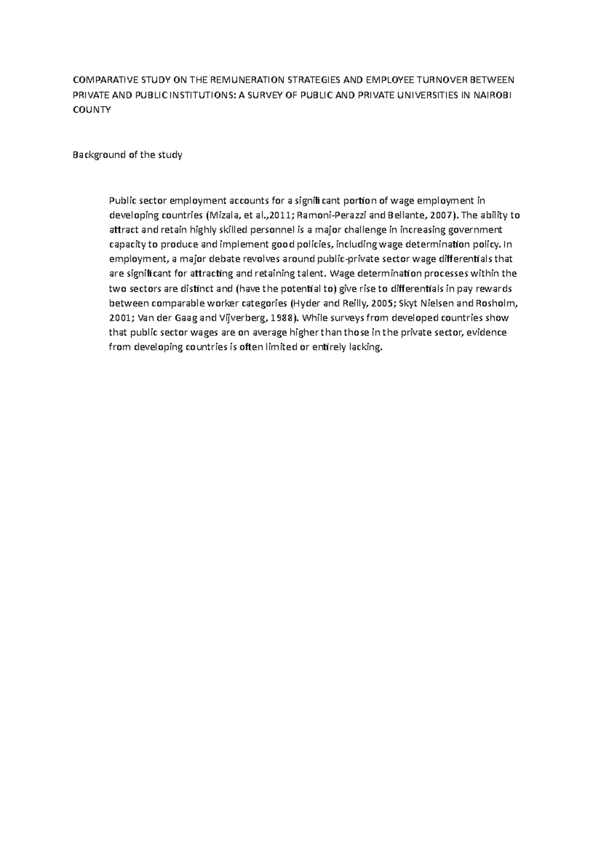 Comparative Study ON THE Remuneration Strategies AND Employee Turnover ...