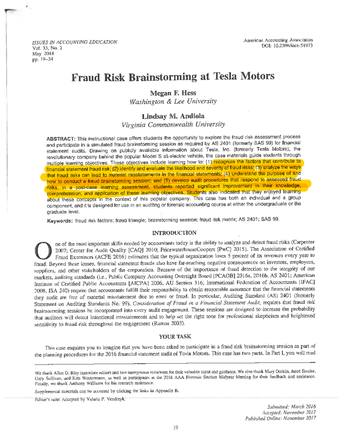 Tesla Case - Accounting Notes - ACCT 401 - Studocu