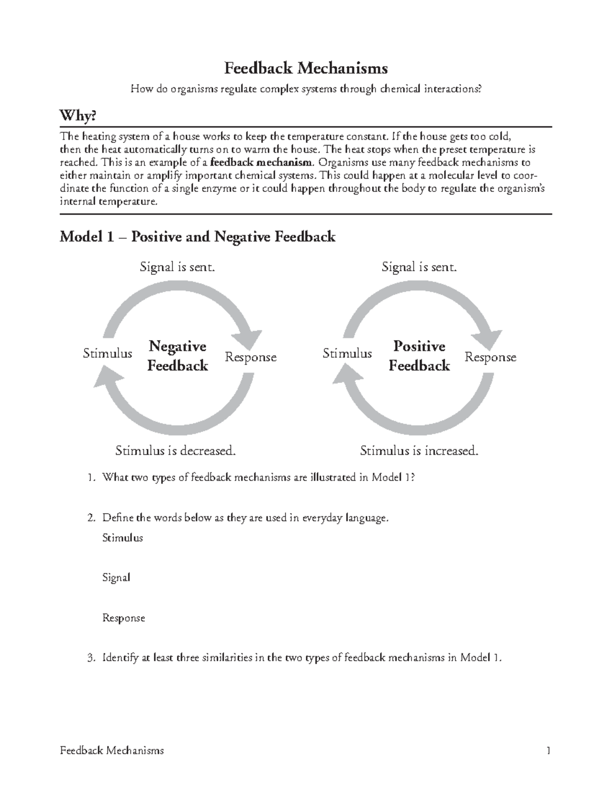 Feedback Packet - Feedback Mechanisms 1 Feedback Mechanisms How Do ...