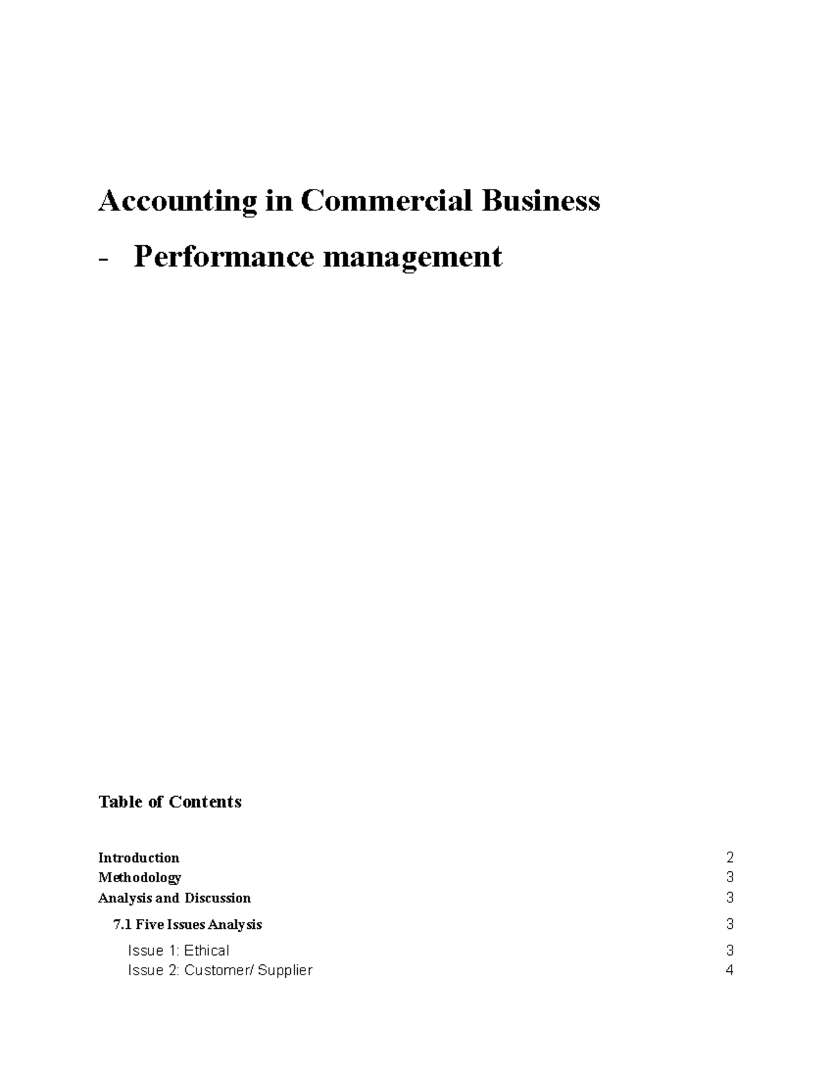 Report 315 BCPA - Accounting In Commercial Business - Performance ...