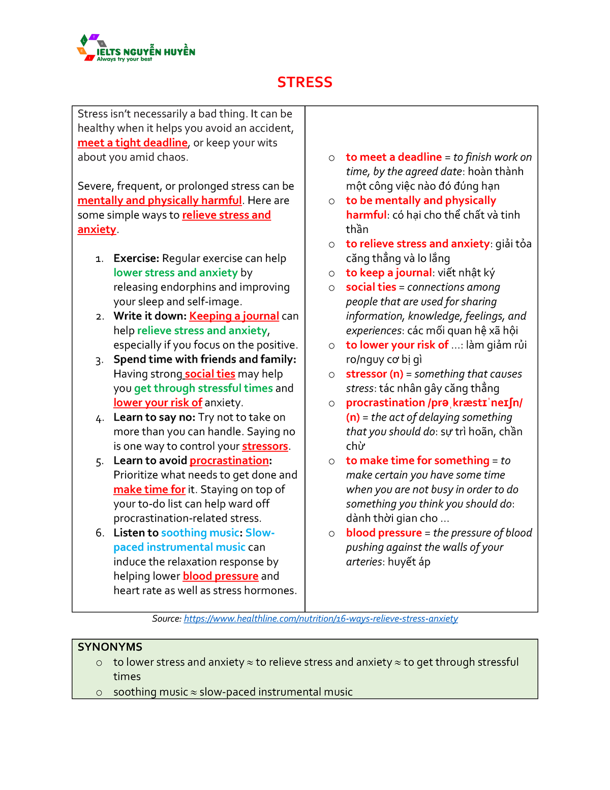 ielts essay about stress