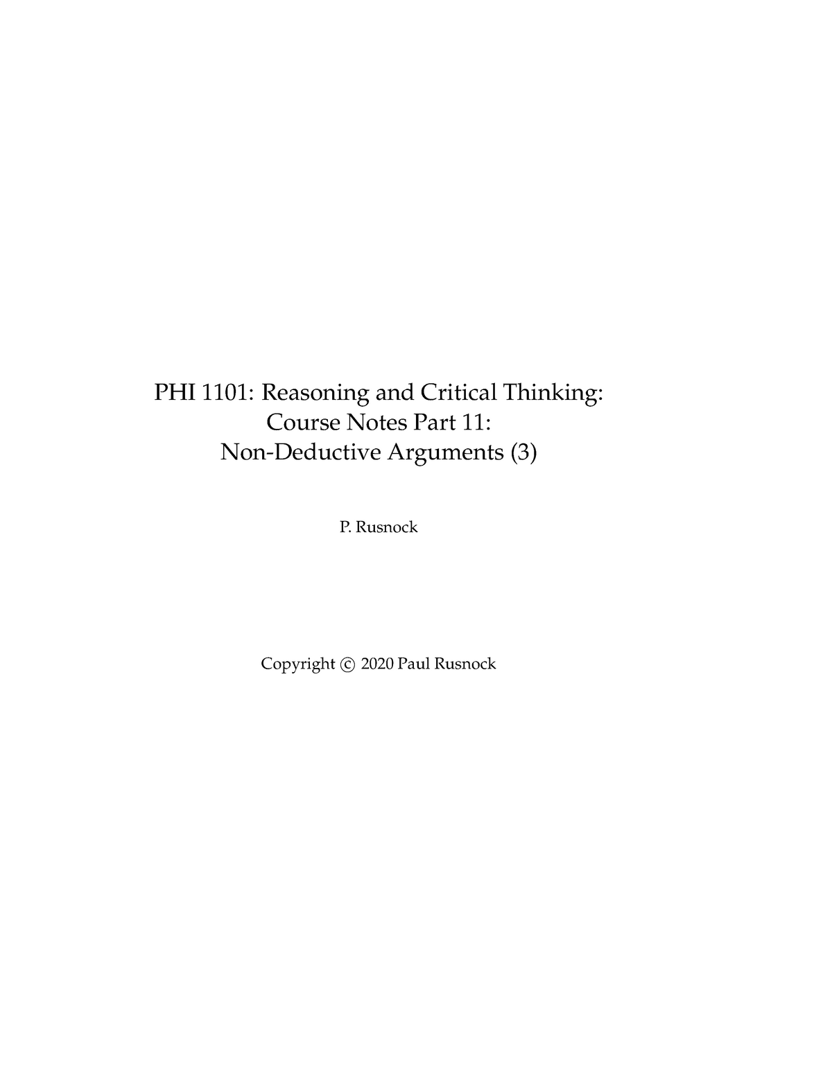 reasoning and critical thinking course notes for phi 1101