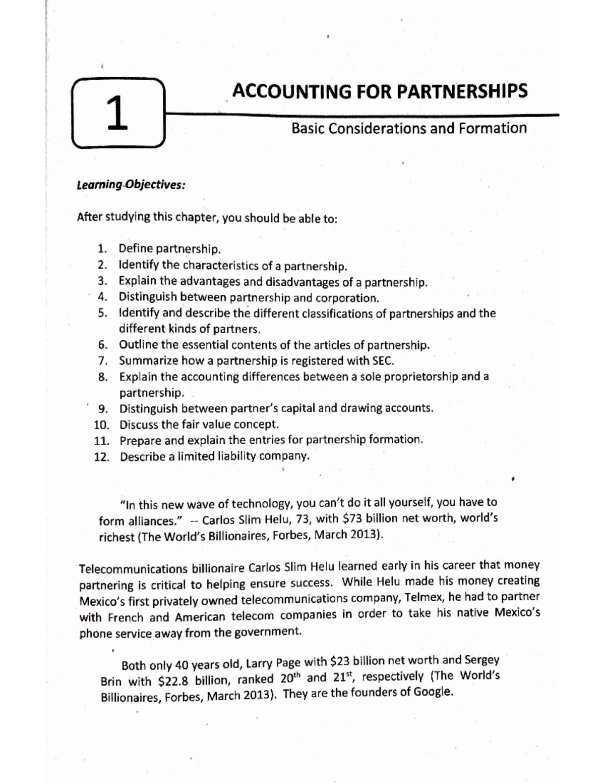 Partnership Ballada Chap1 - Bachelor of Science in Accountancy - Studocu