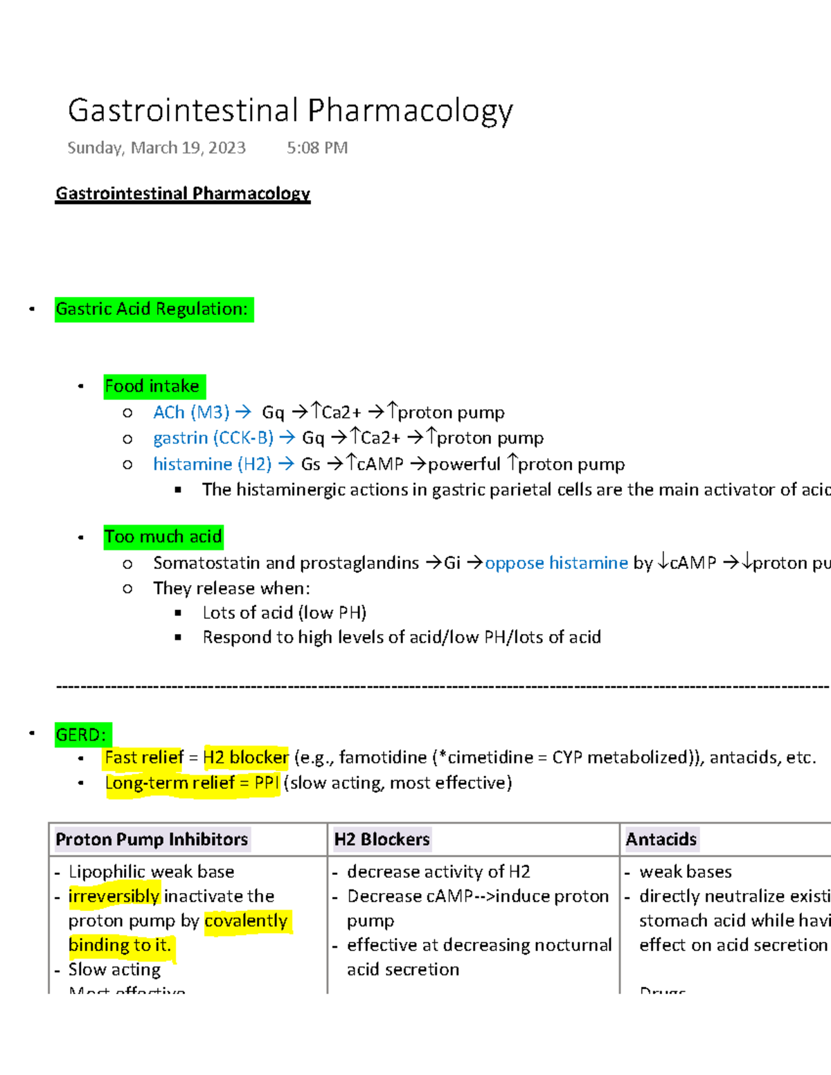 Gastrointestinal Pharmacology - Gastrointestinal Pharmacology Gastric ...