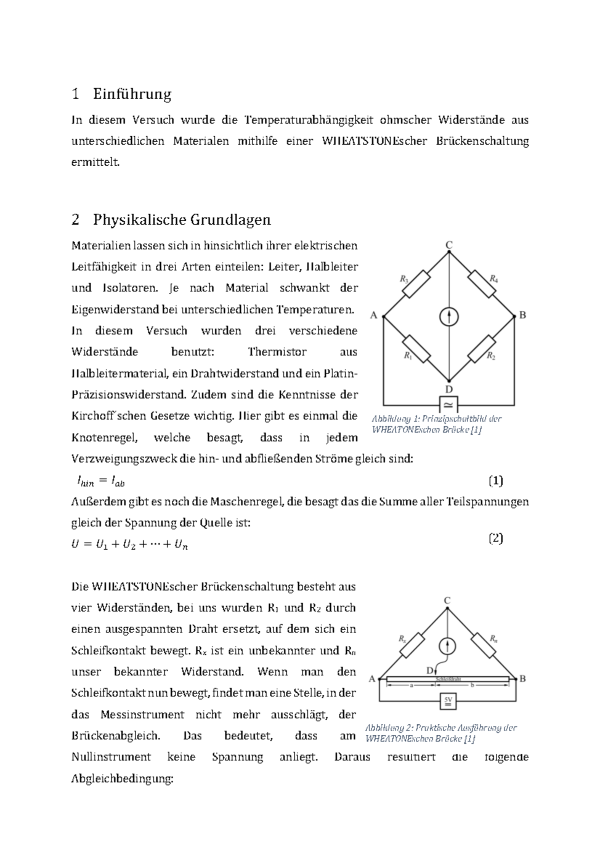 Versuch 6 Anfänger Praktikum Physikalisch AP 2 Protokoll - 1 Einführung ...