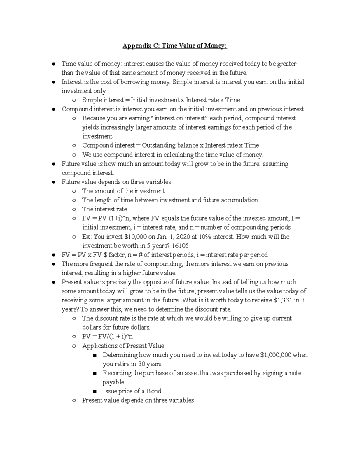 Appendix C ACG2021 - Course and Lecture Notes - Appendix C: Time Value ...