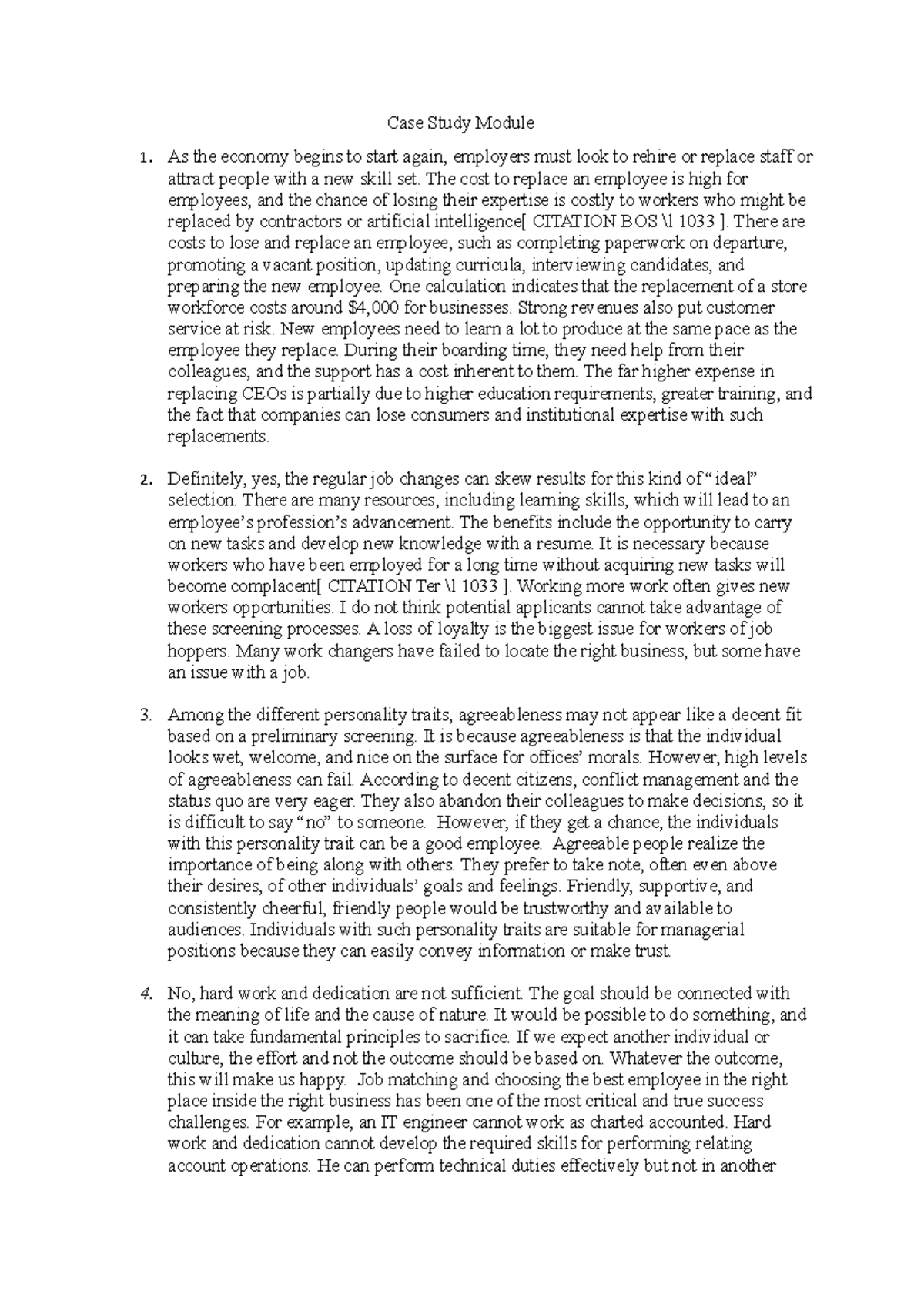 Case Study Module - Noyes - Case Study Module As the economy begins to ...