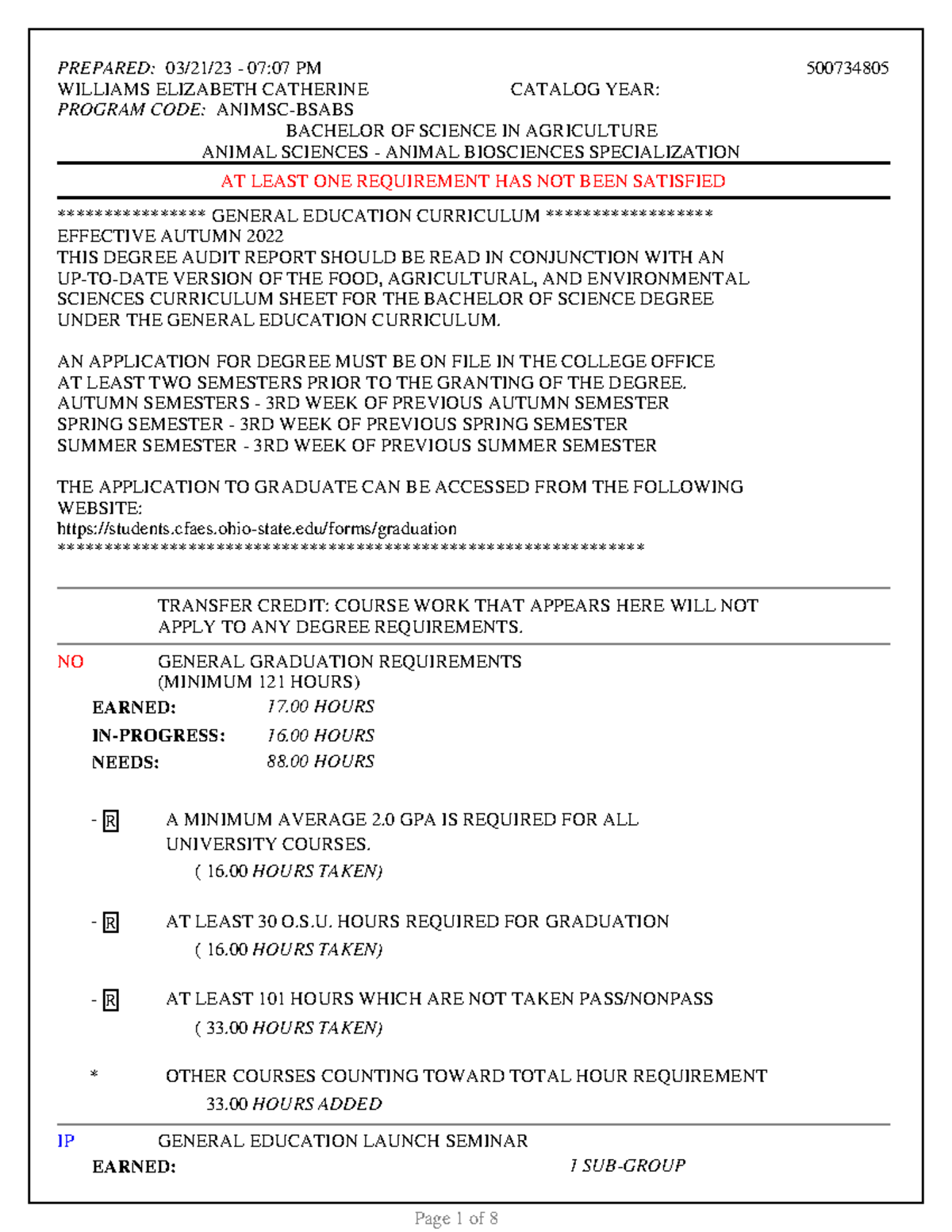 Buckeyelink Degree Audit - 2xfbsja