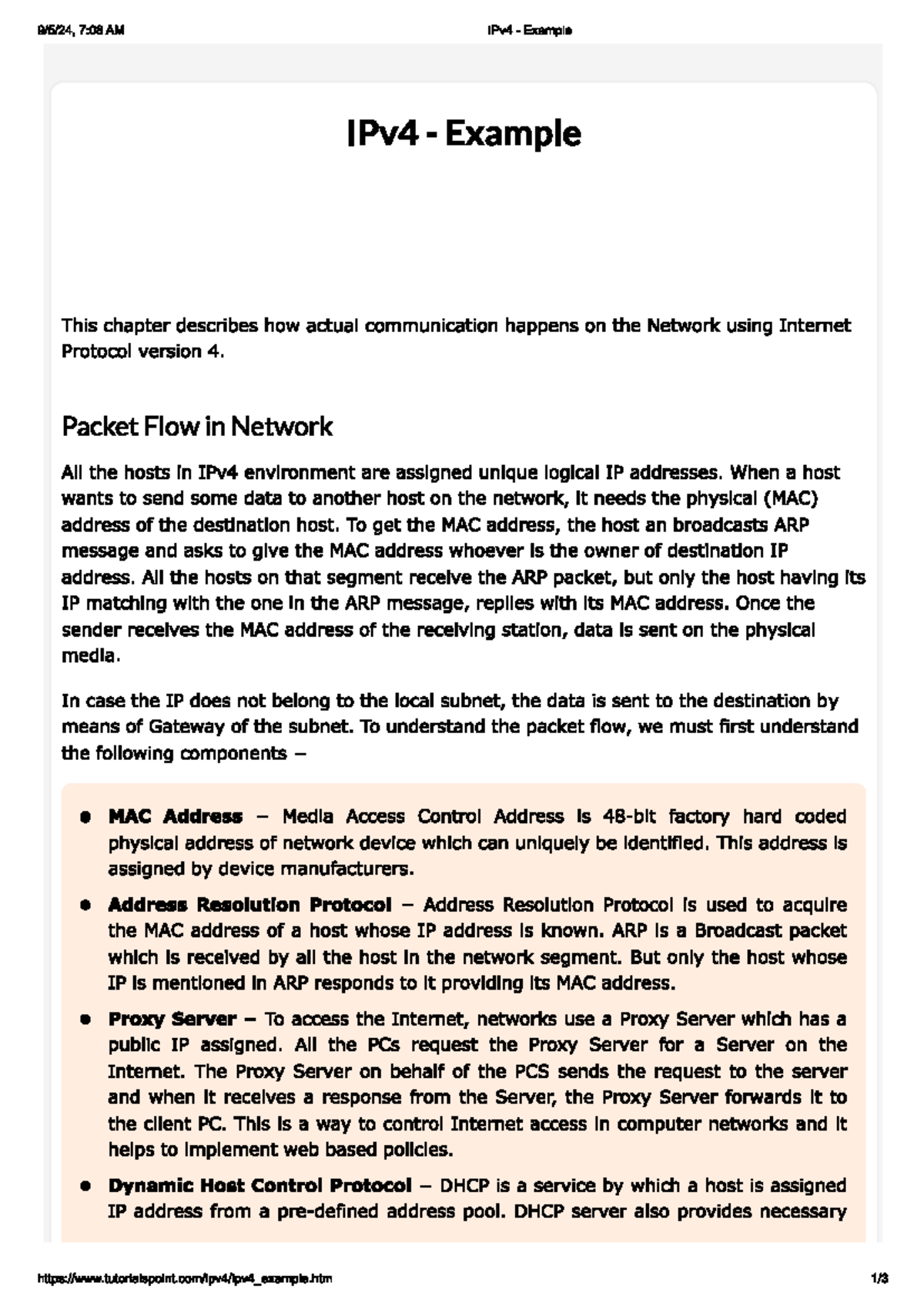 IPv4 addressing 6 - ipv4 networking notes - 7:08 AM IPv4 Example IPv4 ...