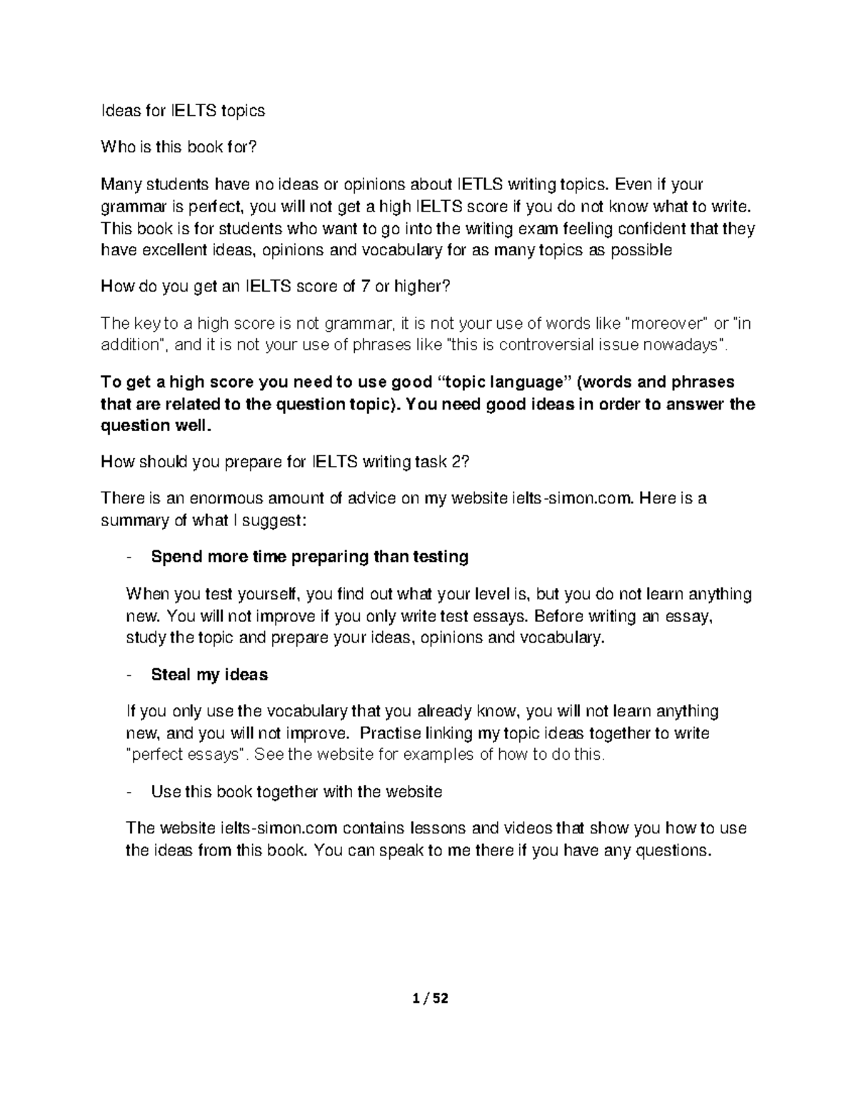 Ideas FOR EXAM Topics 2 - IELTS skills - Ideas for IELTS topics Who is ...