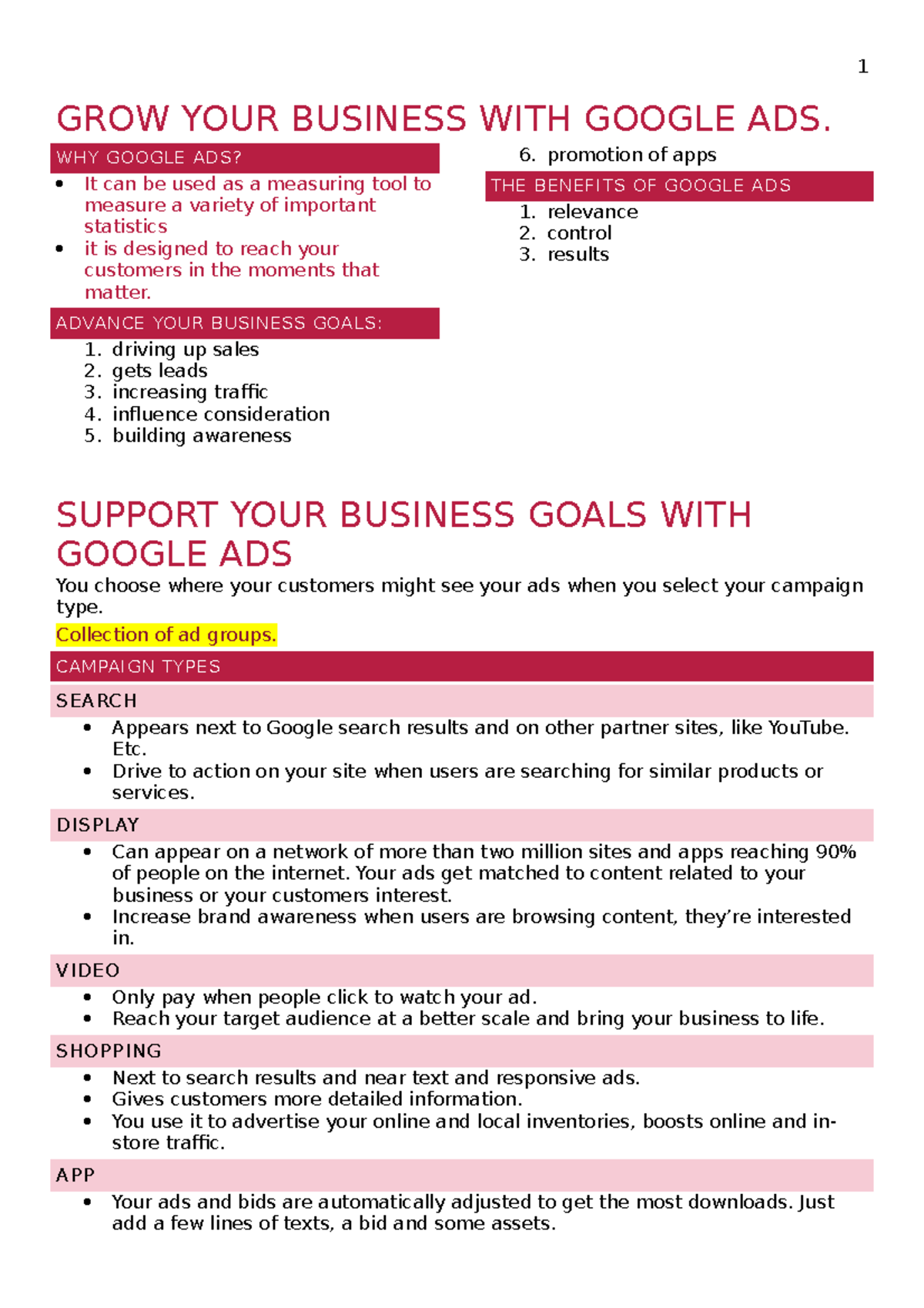 Google Search Ads_Word Document - GROW YOUR BUSINESS WITH GOOGLE ADS ...