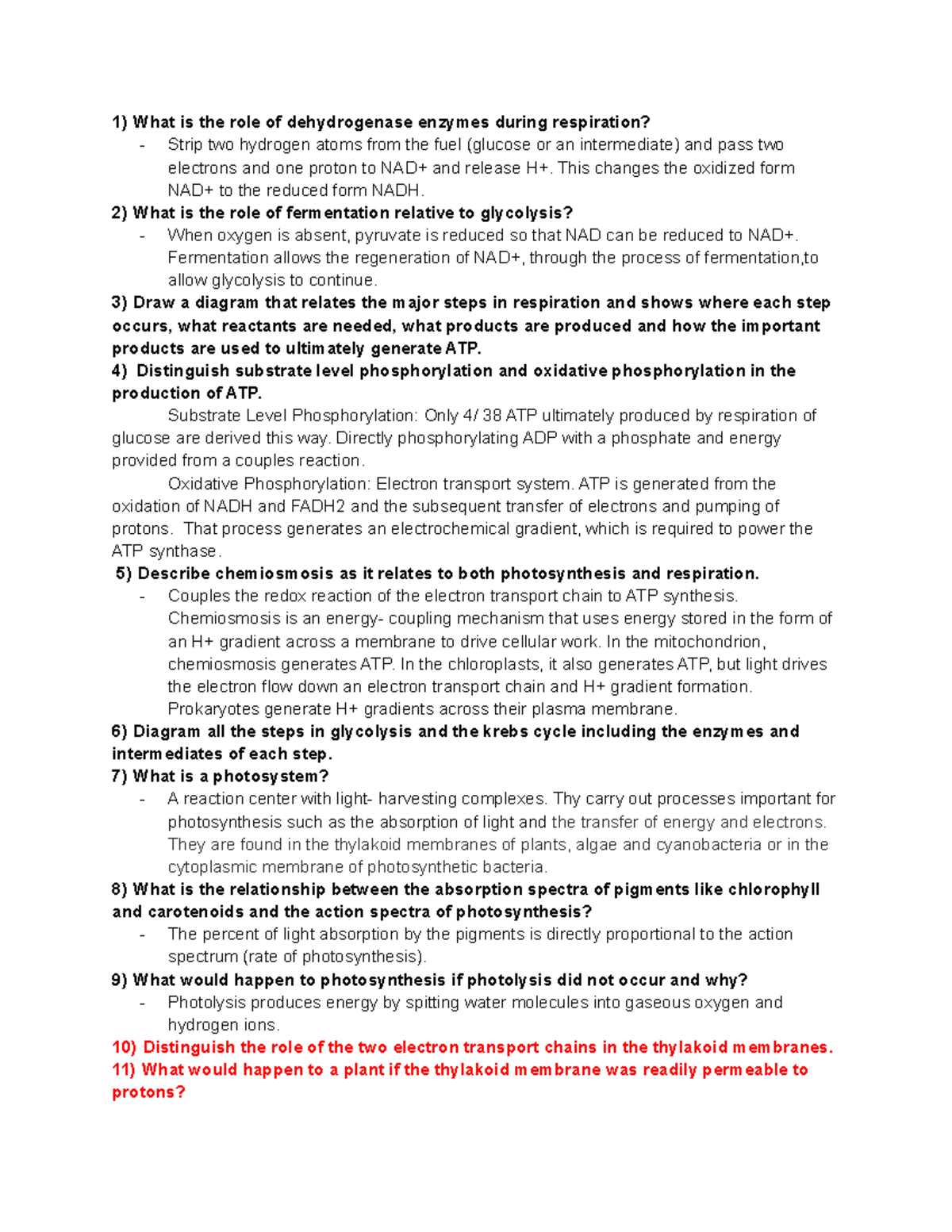 Bio 229 Exam 2 Study Guide - What is the role of dehydrogenase enzymes ...