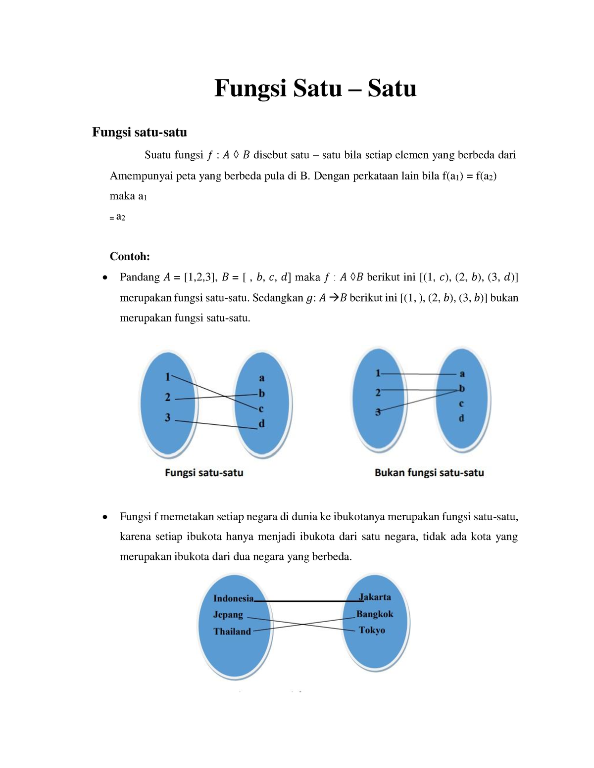 Fungsi Satu Satu - Fungsi Satu – Satu Fungsi Satu-satu Suatu Fungsi ƒ ...