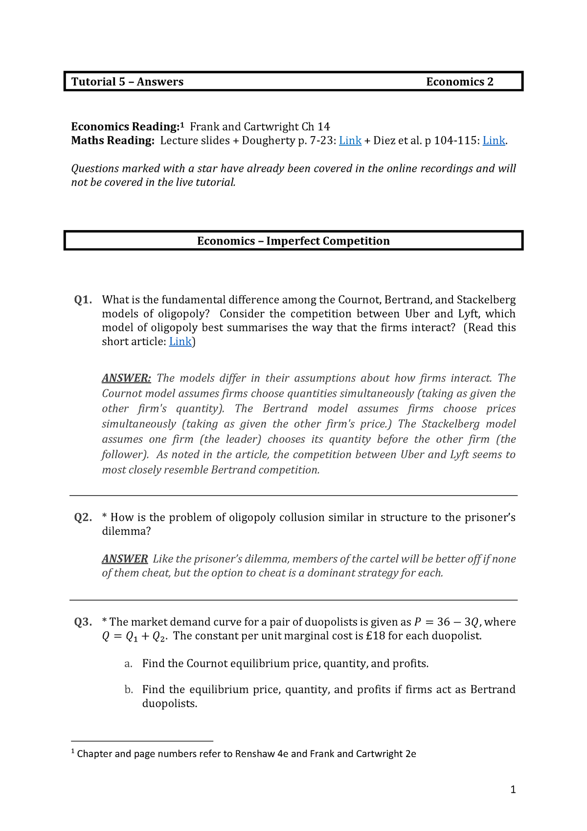 economics chapter 2 homework answers