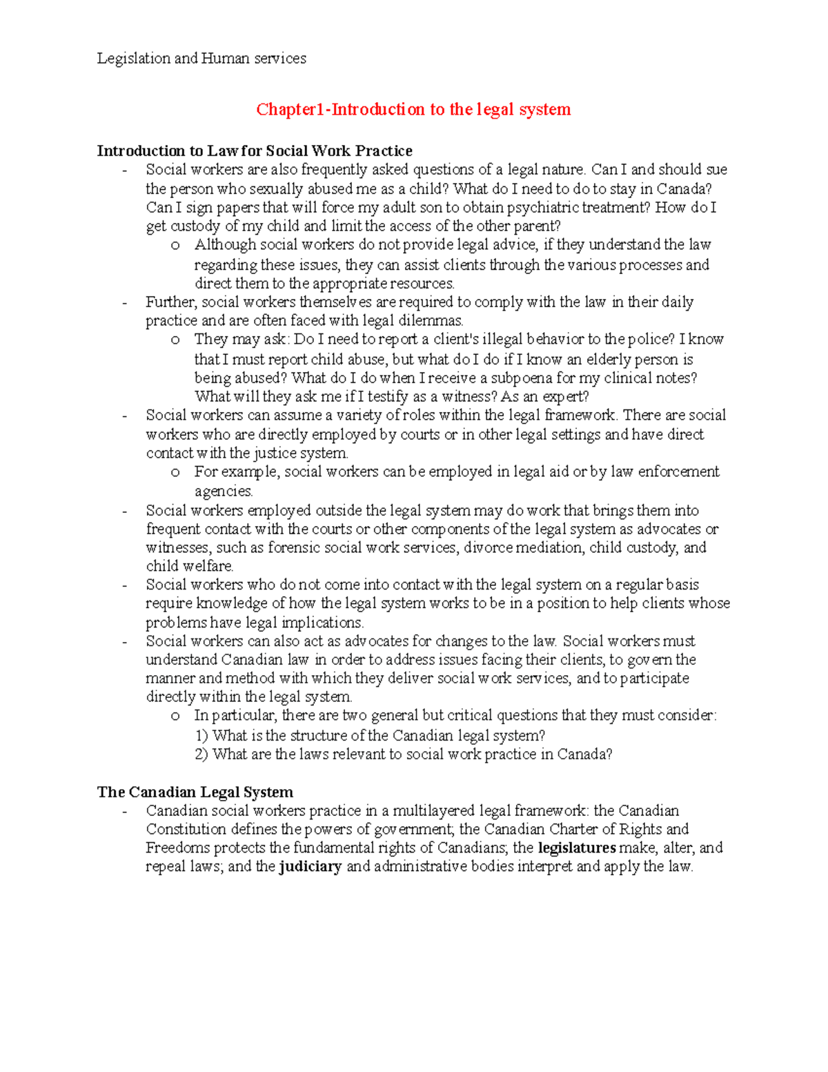 Chapter 1 & 2 - textbook notes - Chapter1-Introduction to the legal ...