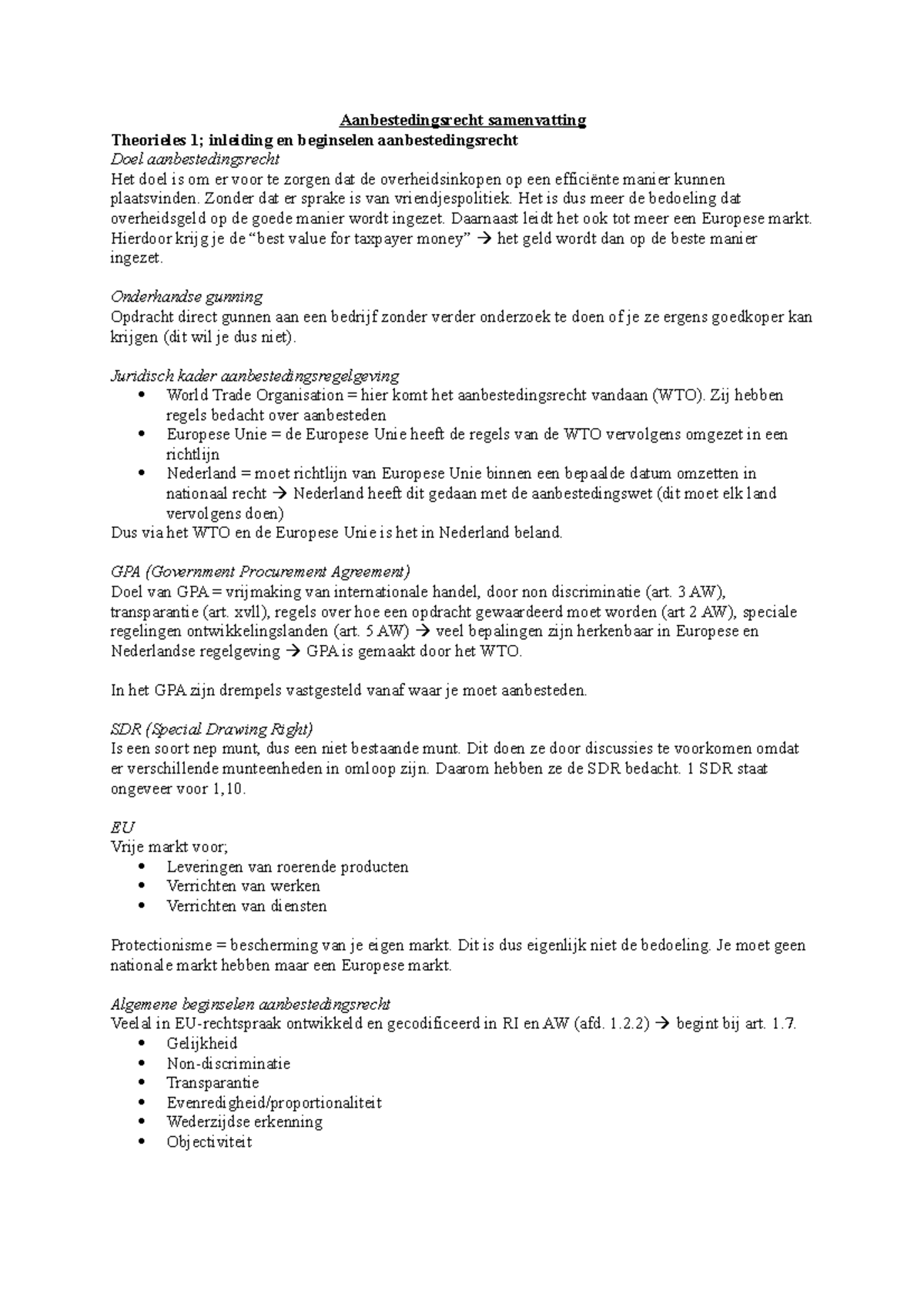 Aanbestedingsrecht Samenvatting 2023 - Aanbestedingsrecht Samenvatting ...