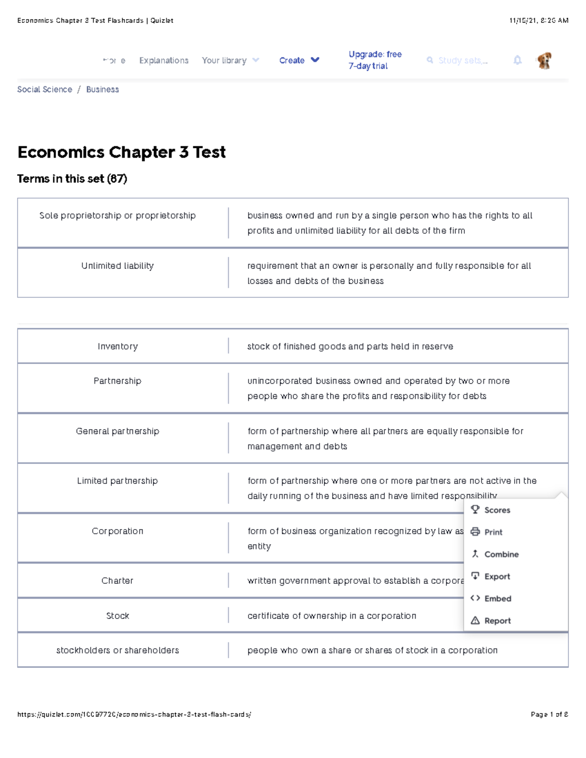 Economics Chapter 3 Flashcards - Home Explanations Your library Create ...