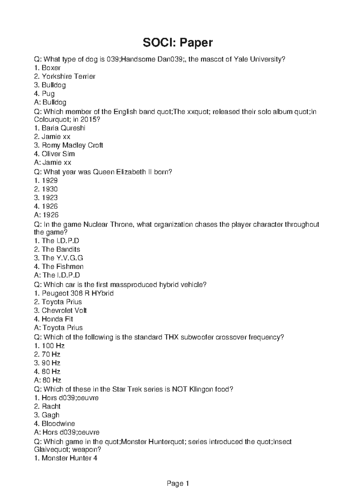 SOCI164-Module-8 - english (SEC 4RE) - SOCI: Paper Q: What type of dog ...