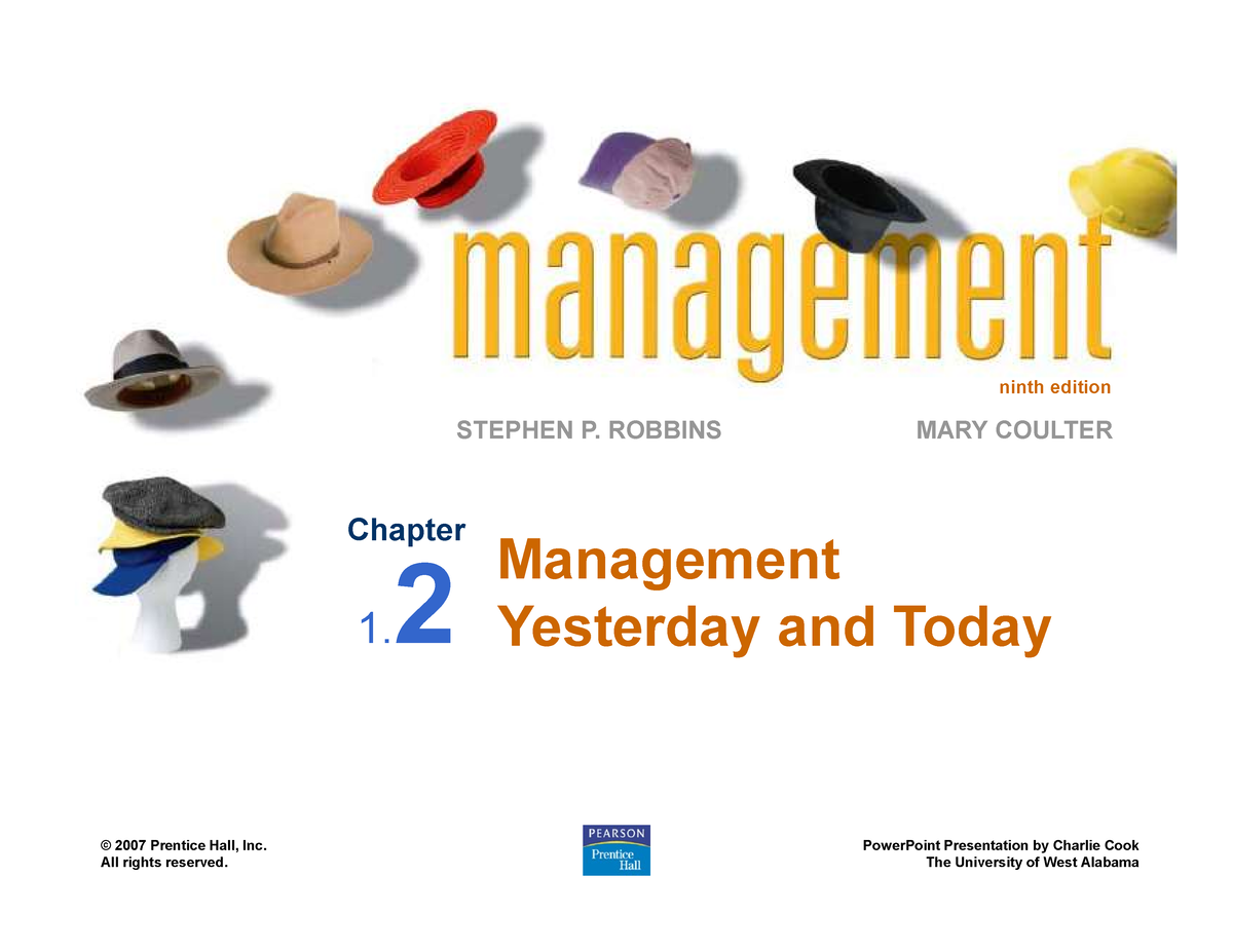 Chapter 1.2. Management History Module - Ninth Editionninth Edition ...