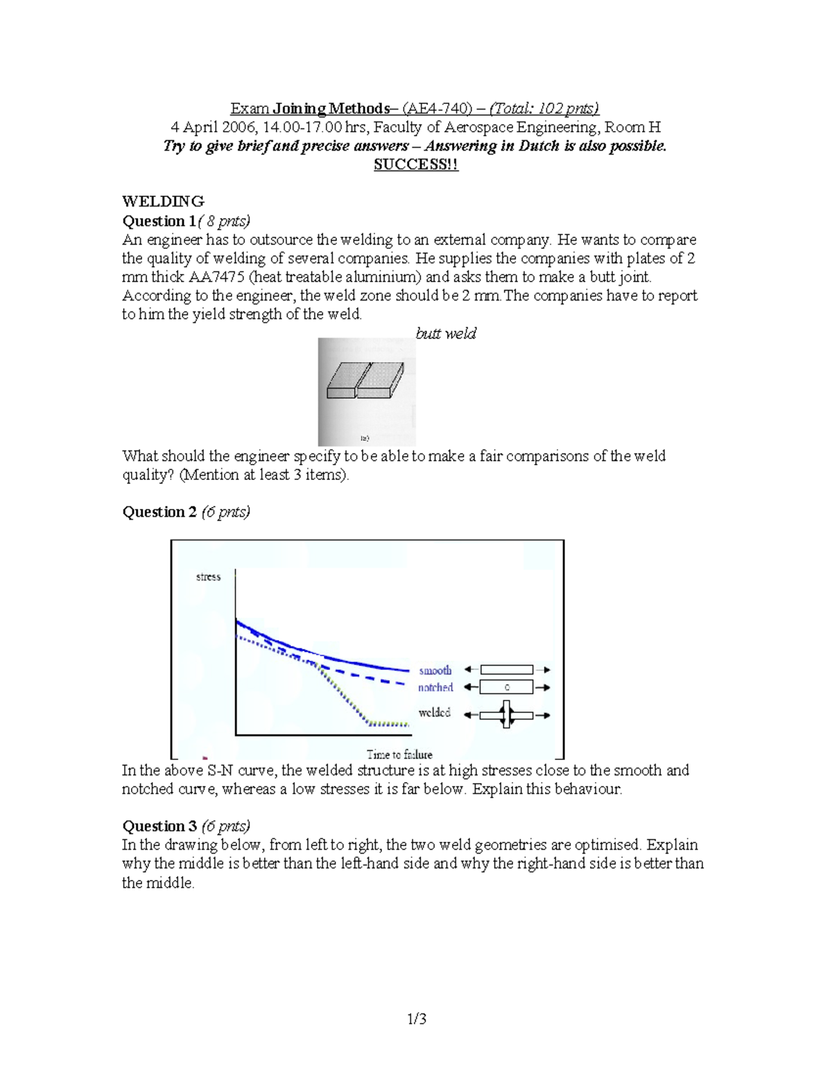 Exam 4 April 2006, Questions - Exam Joining (Total: 102 Pnts) 4 April ...