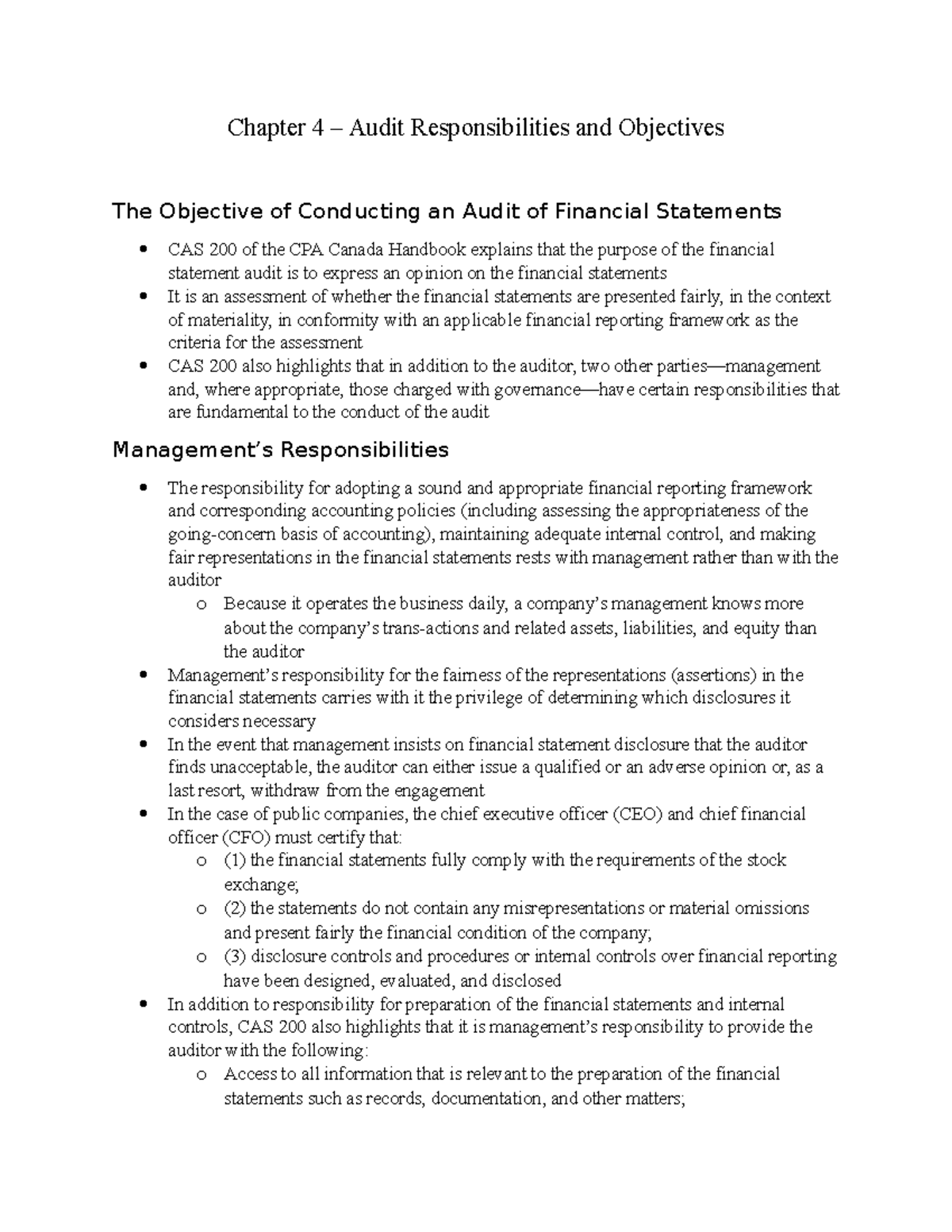 Chapter 4 – Audit Responsibilities And Objectives - Chapter 4 – Audit ...