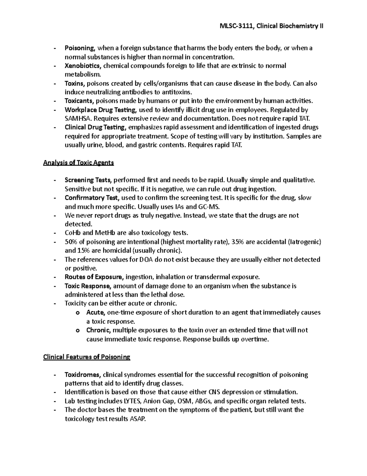 Toxicology Lecture - Poisoning, When A Foreign Substance That Harms The 