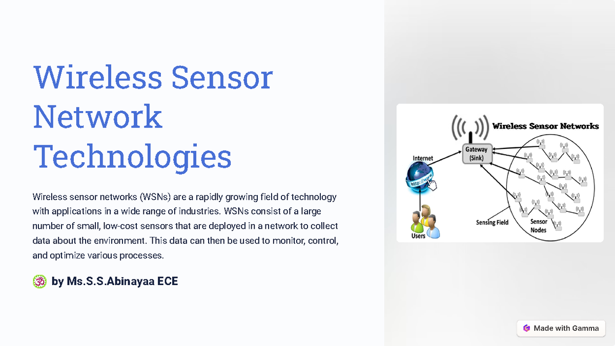 Wireless Sensor Network Technologies - Wireless Sensor Network ...