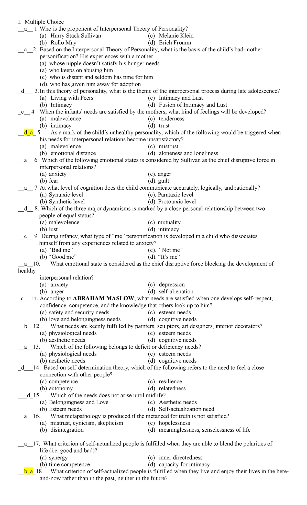 unit-test-3-unit-test-and-answer-key-theories-of-personality-i