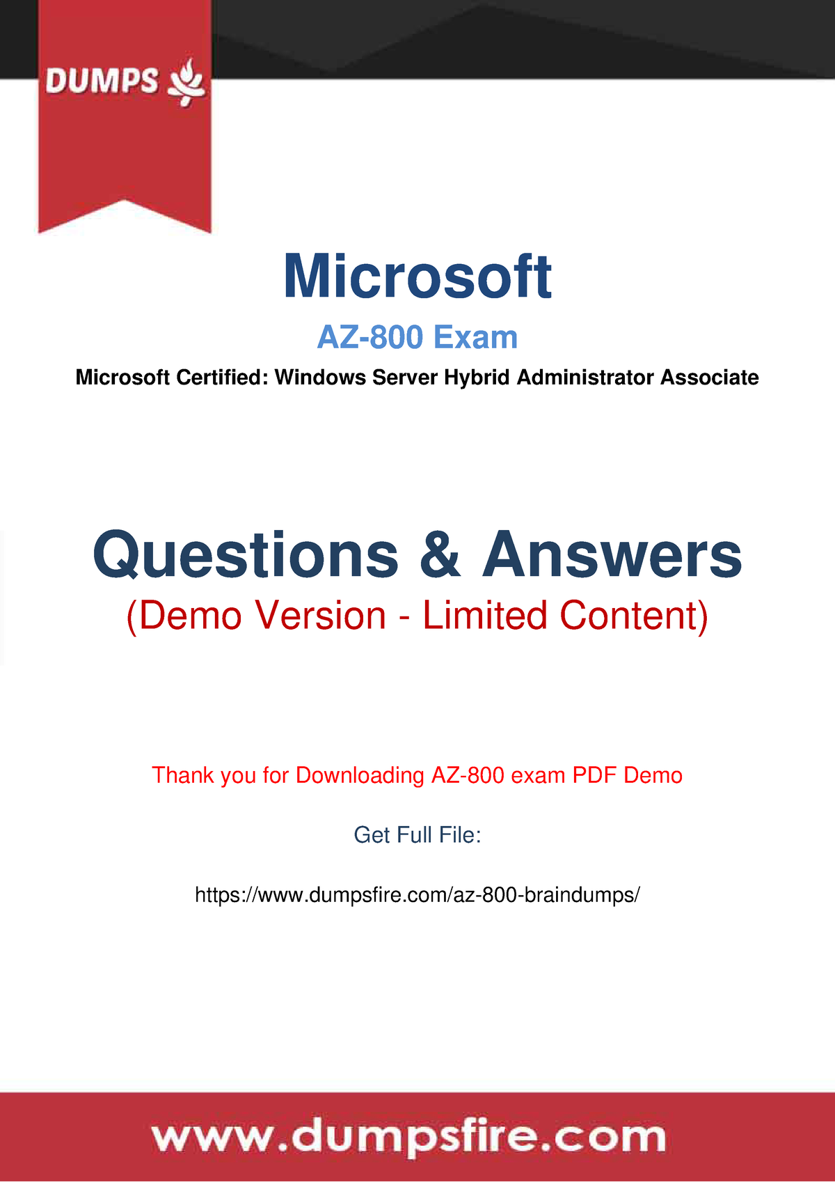 Exam AZ-800 Topics